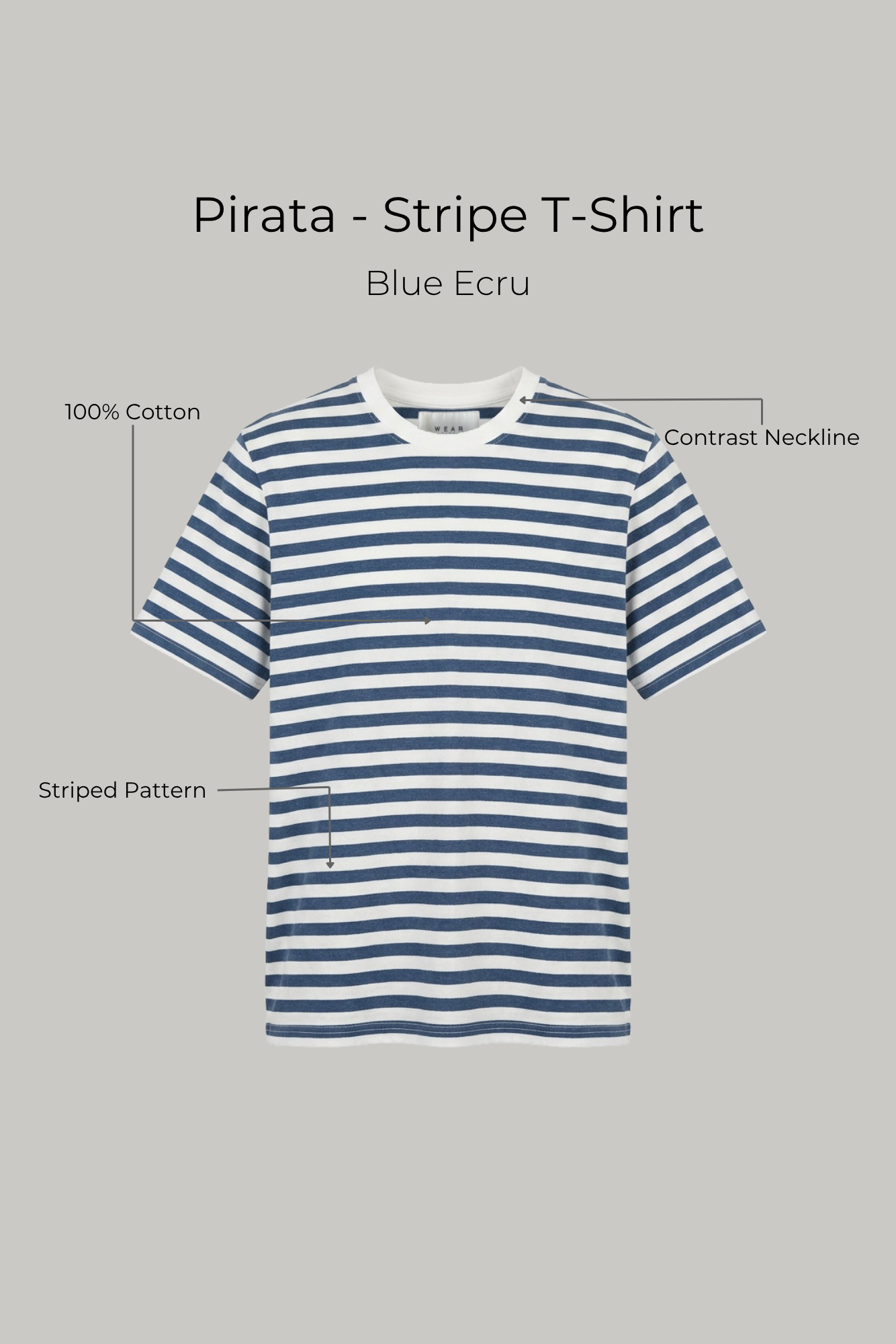 Pirata- Stripe T-Shirt - Blue Ecru - Wear London