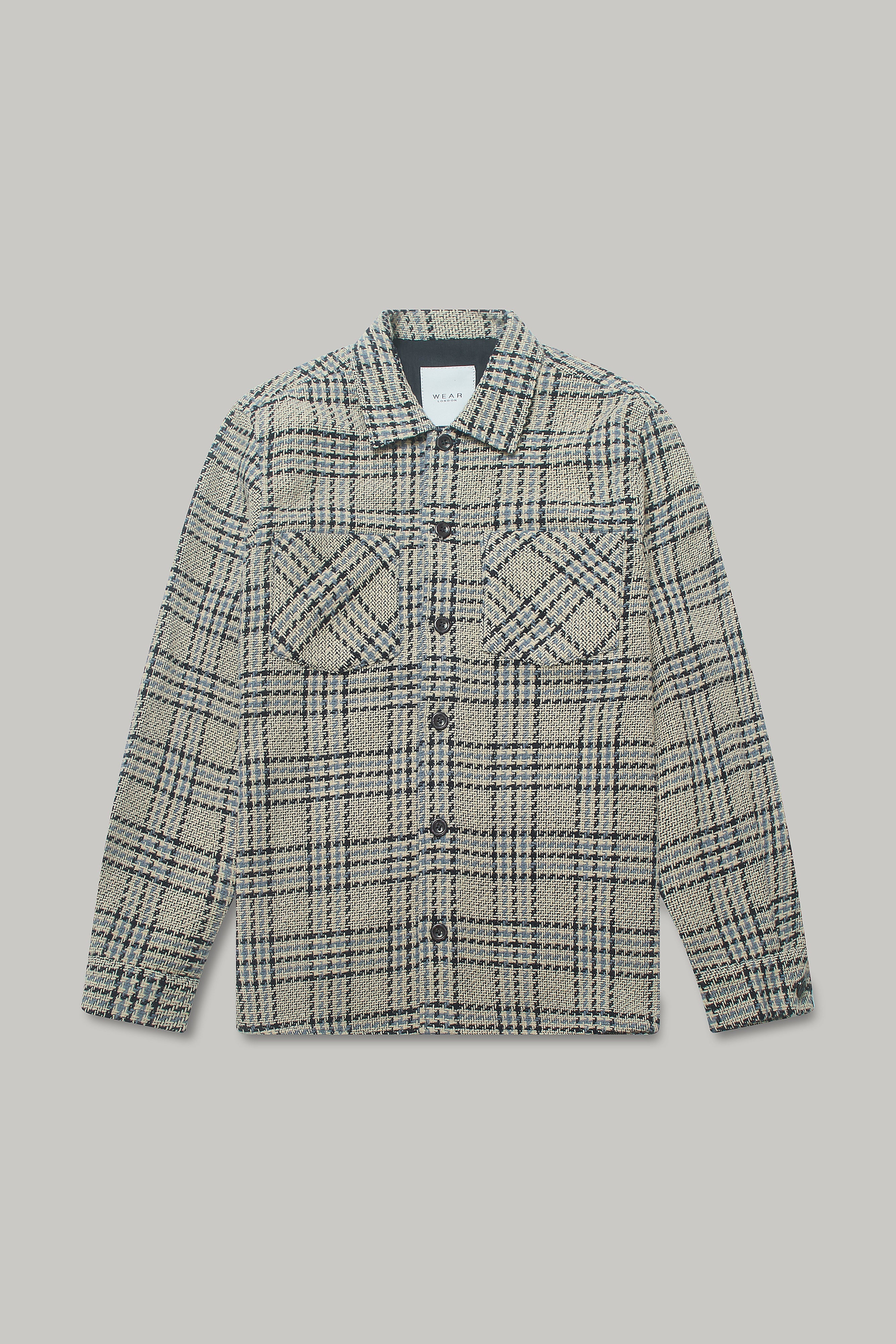 Bart Overshirt - Sky Ecru Black Check - Wear London