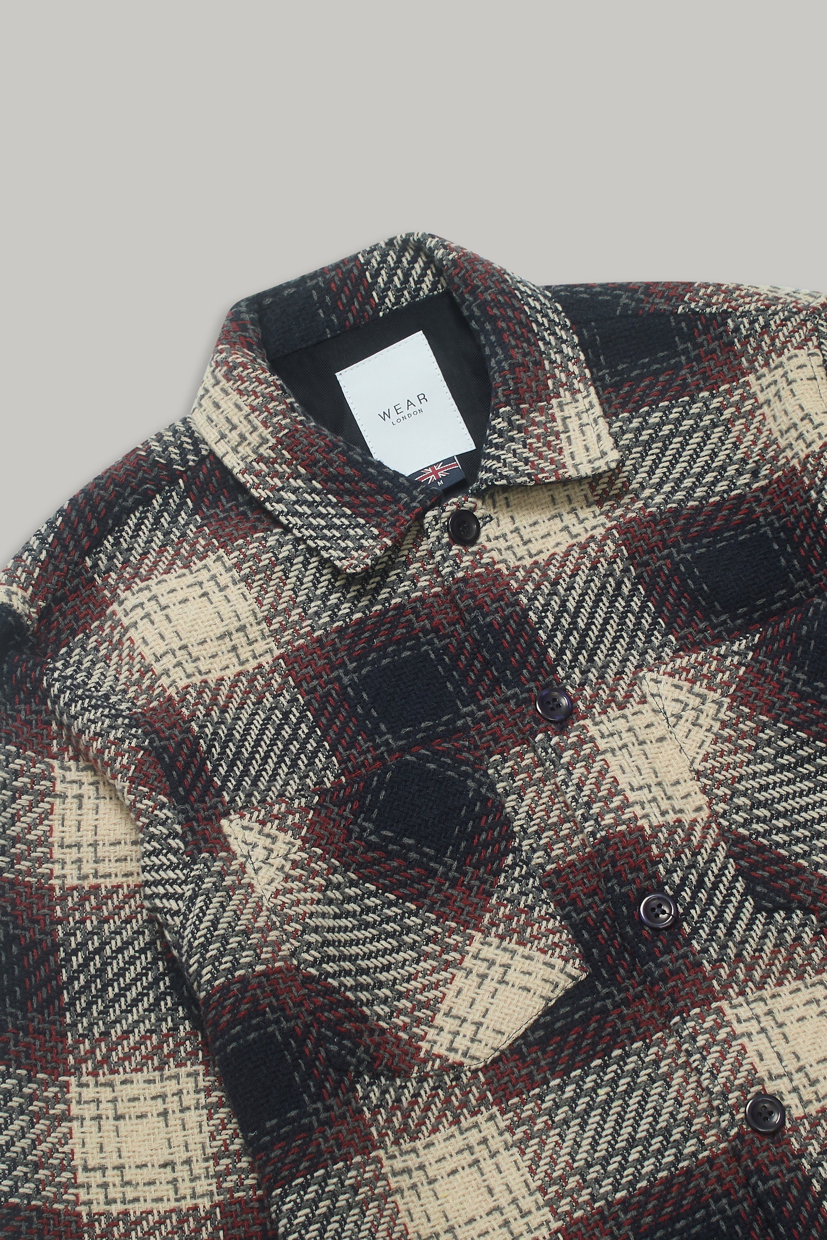 Bart Overshirt - Red Ecru Check - Wear London