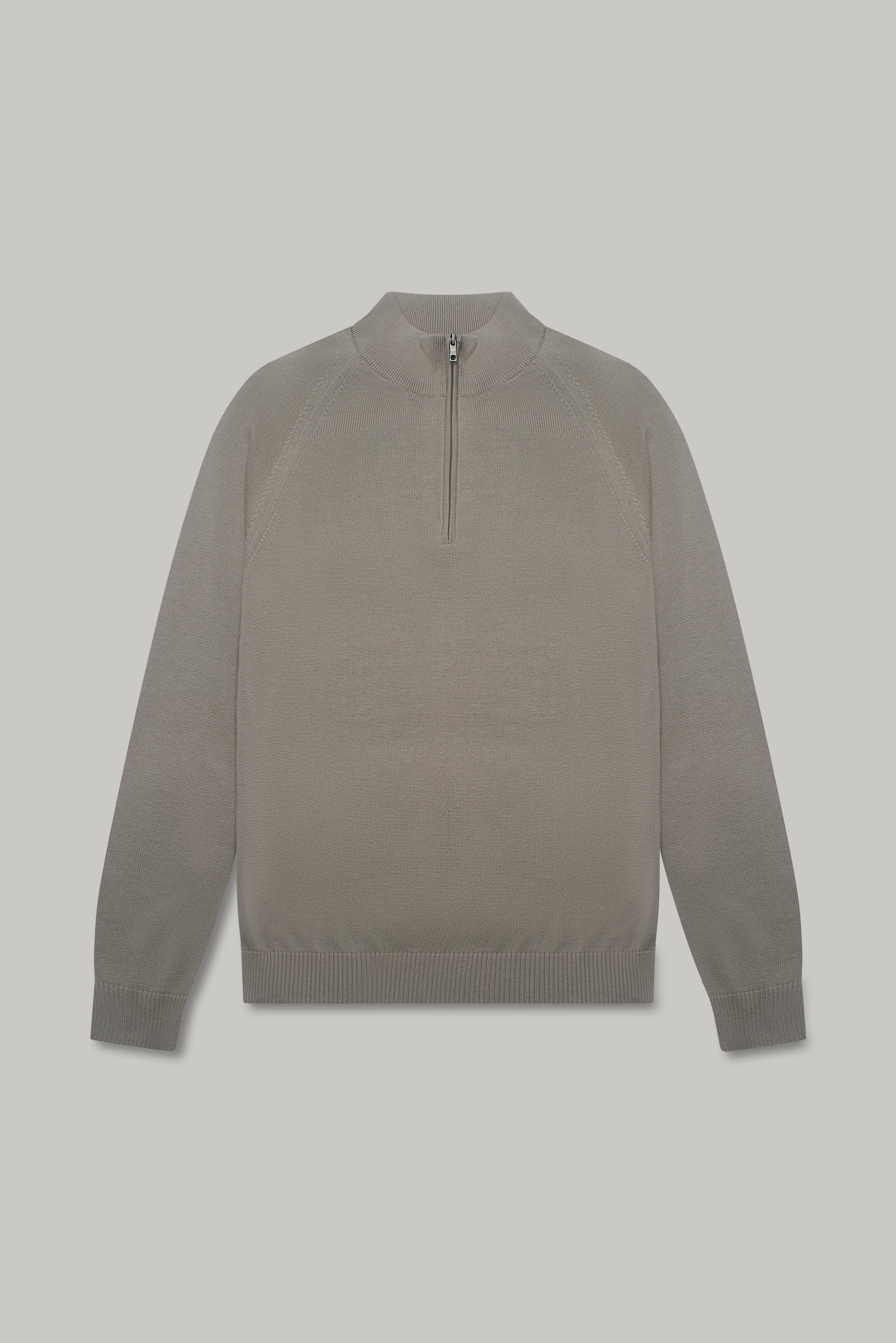 Alfie - Knitwear - Quarter Zip - Taupe - Wear London