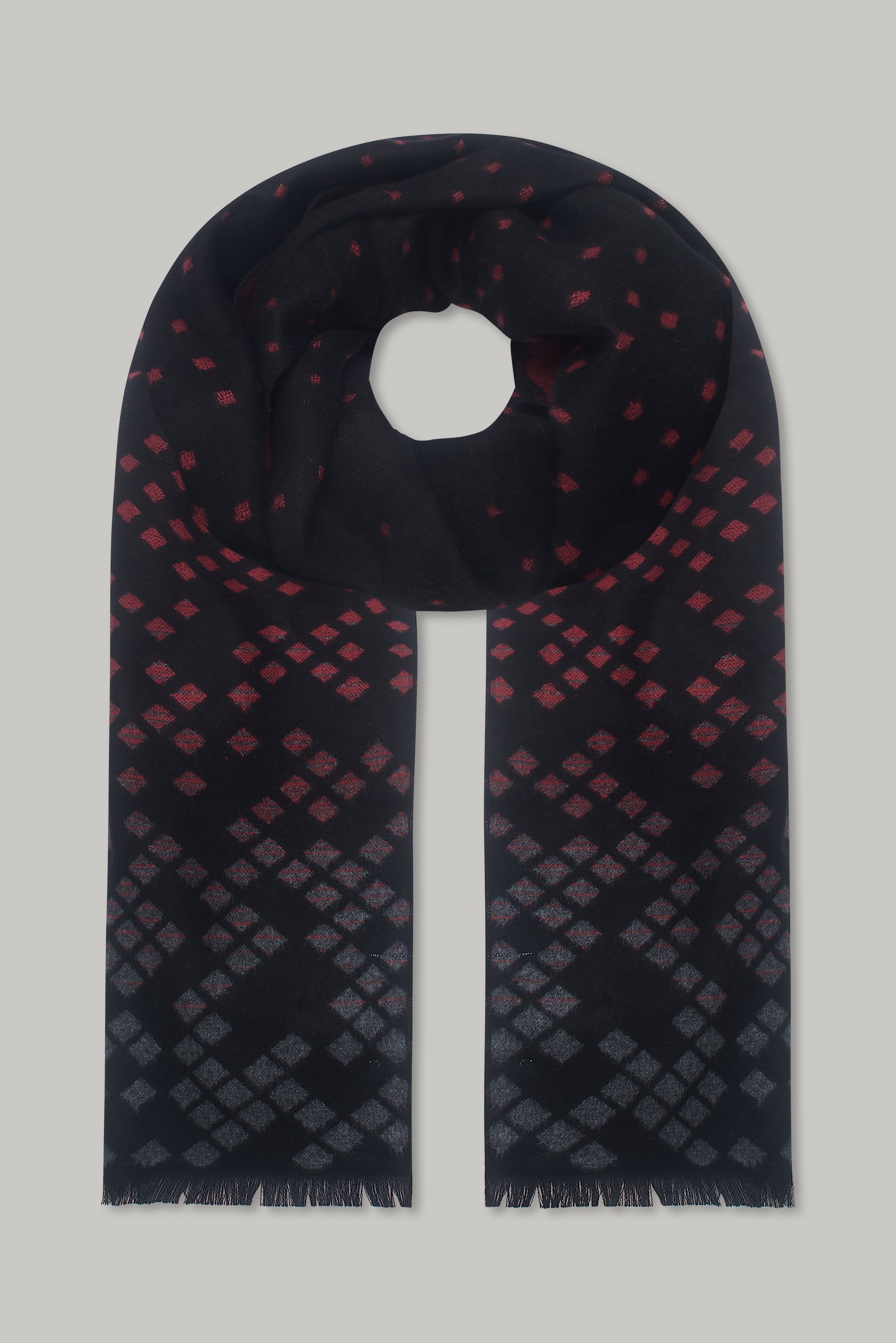 Scarf - Fluorescent Geo Grey / Red - Wear London