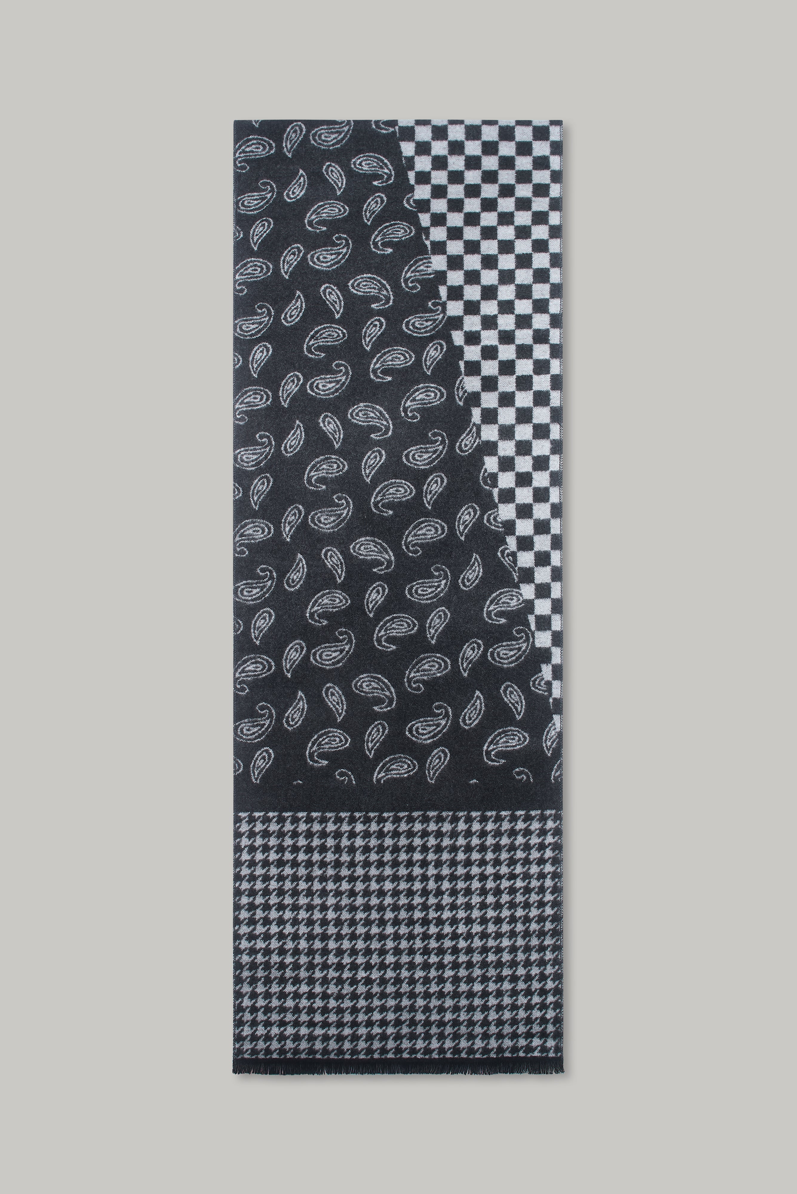 Scarf – Multi Geo Paisley Charcoal - Wear London