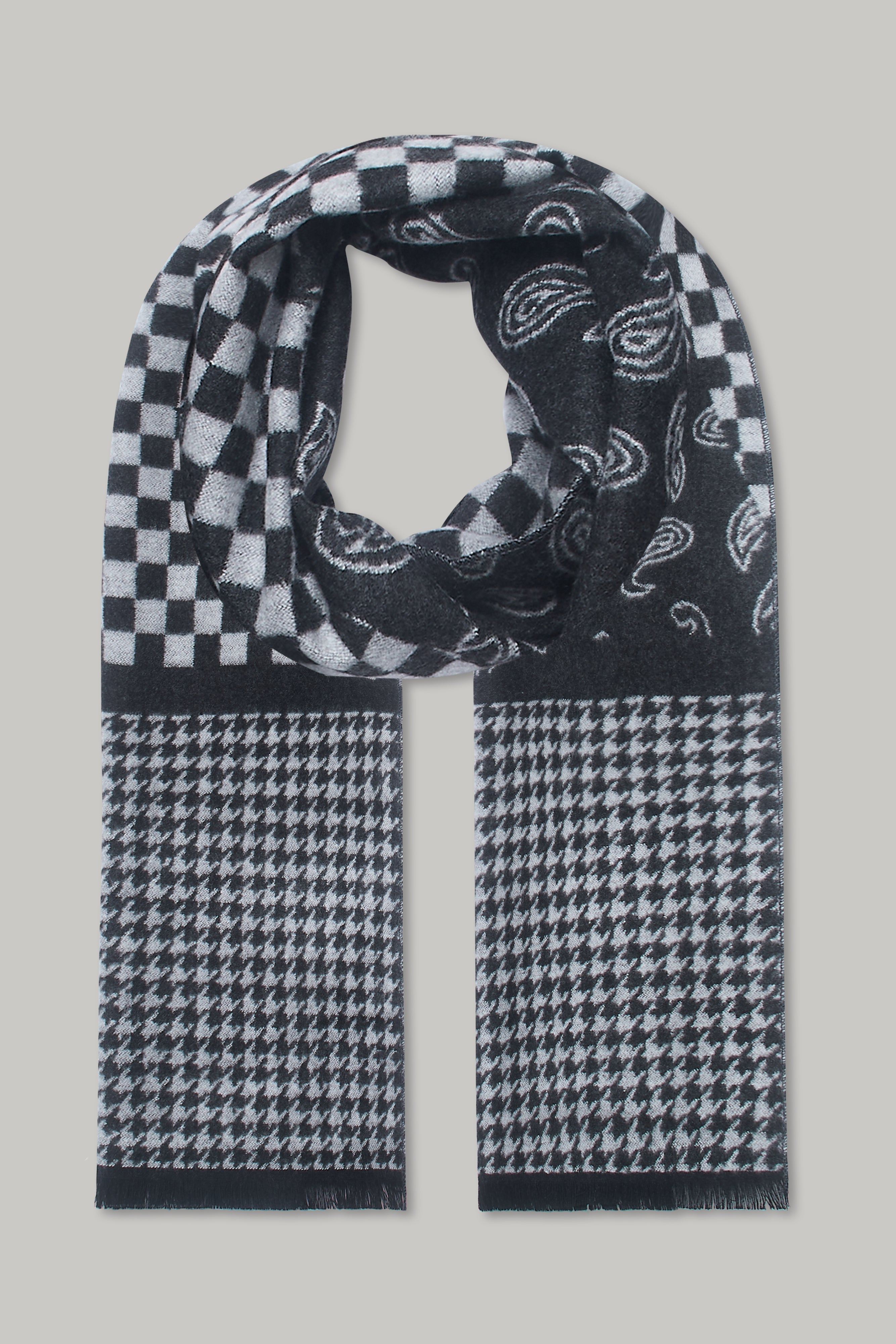 Scarf – Multi Geo Paisley Charcoal - Wear London