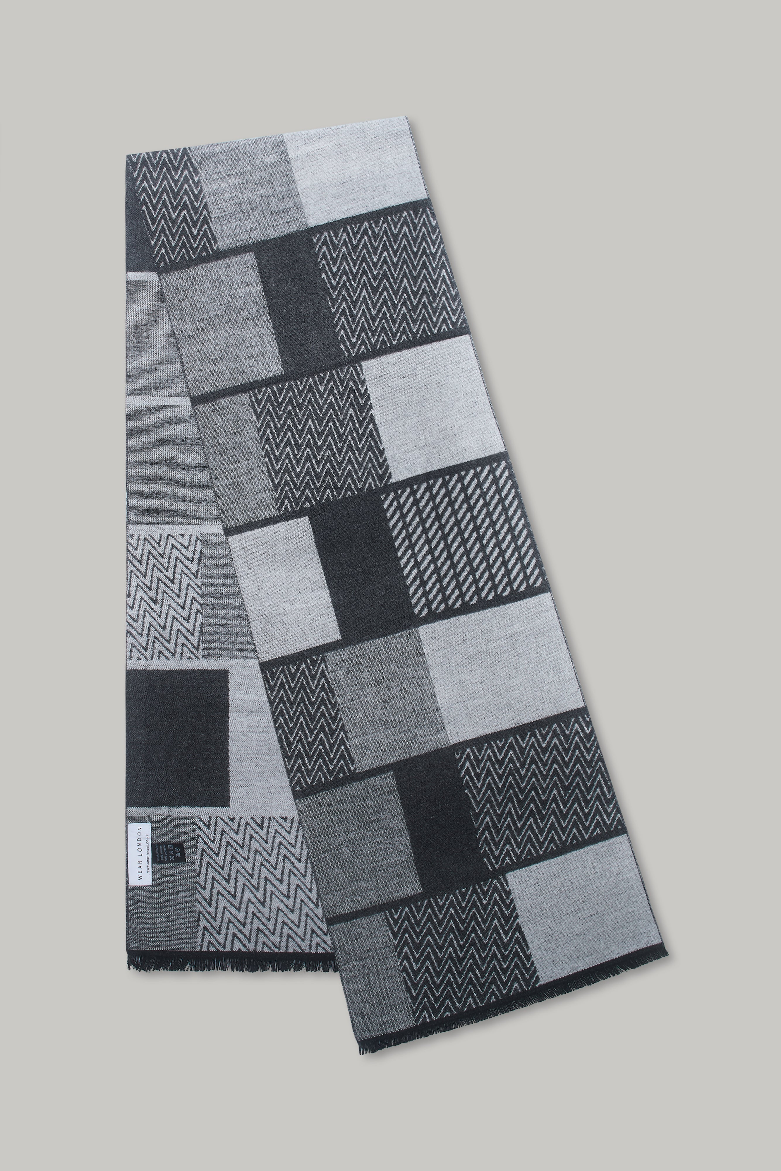 Scarf – Multi Geo Charcoal - Wear London