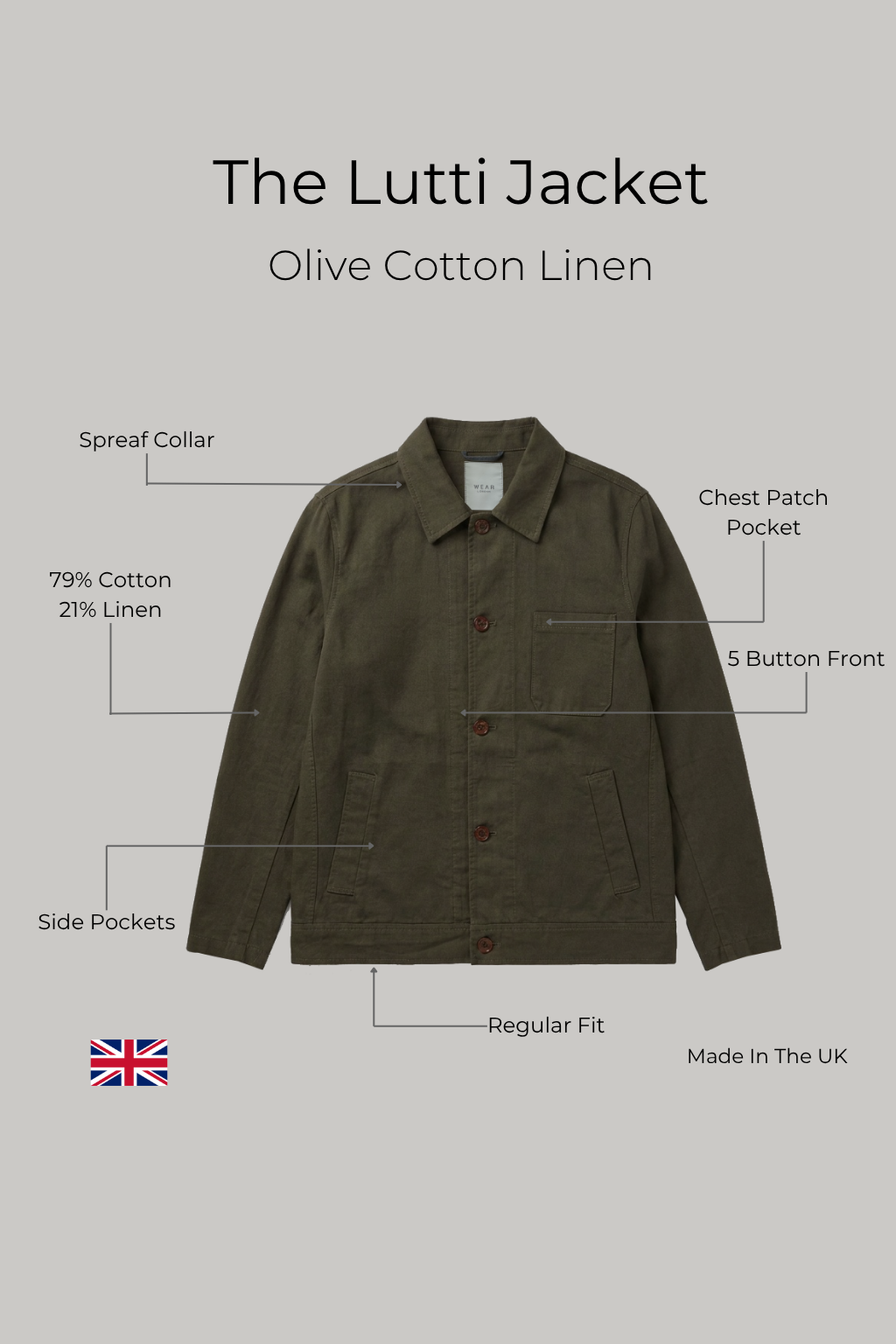 The Lutti Jacket - Olive Cotton Linen - Wear London