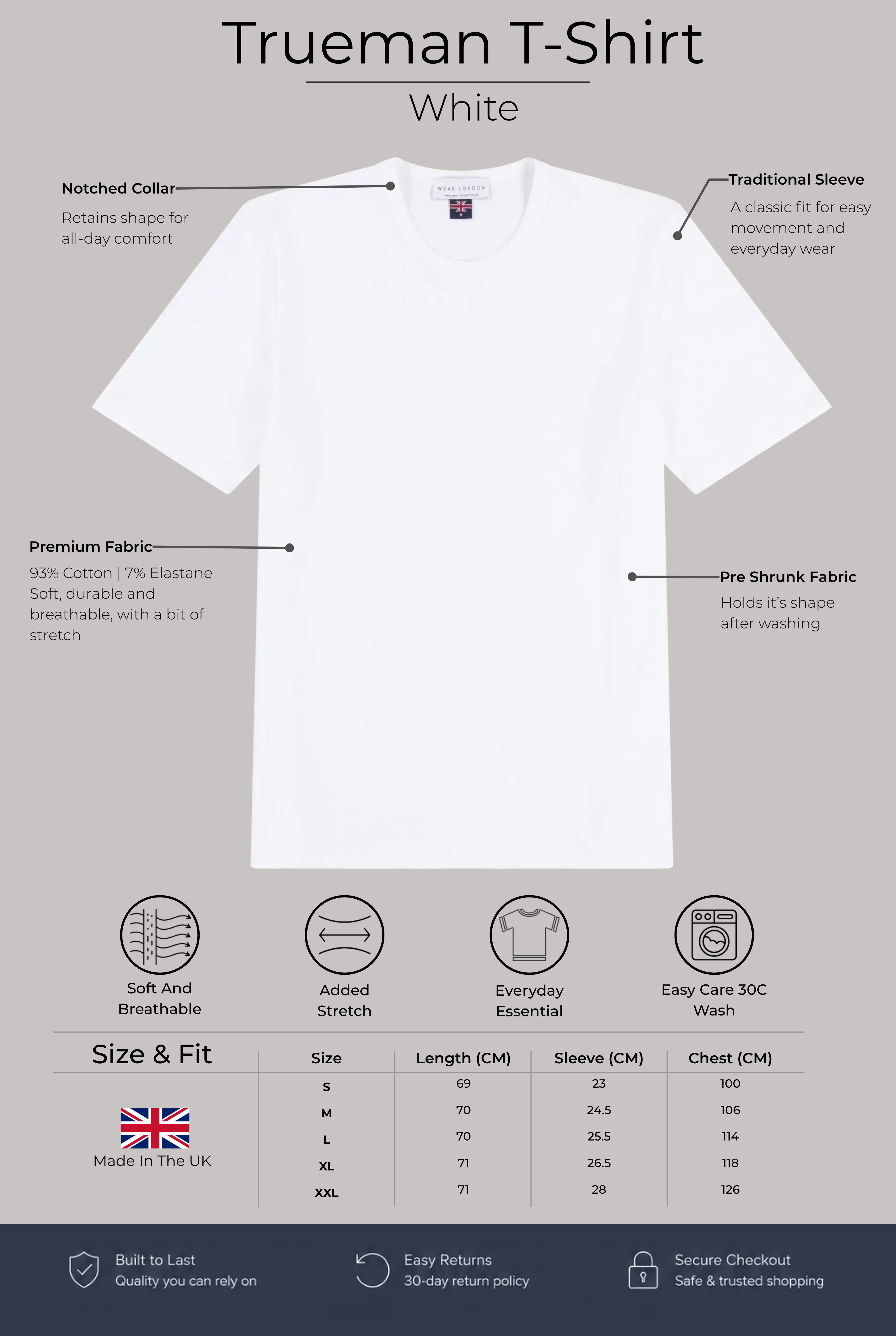 Trueman Regular Fit T-Shirt - White - Wear London