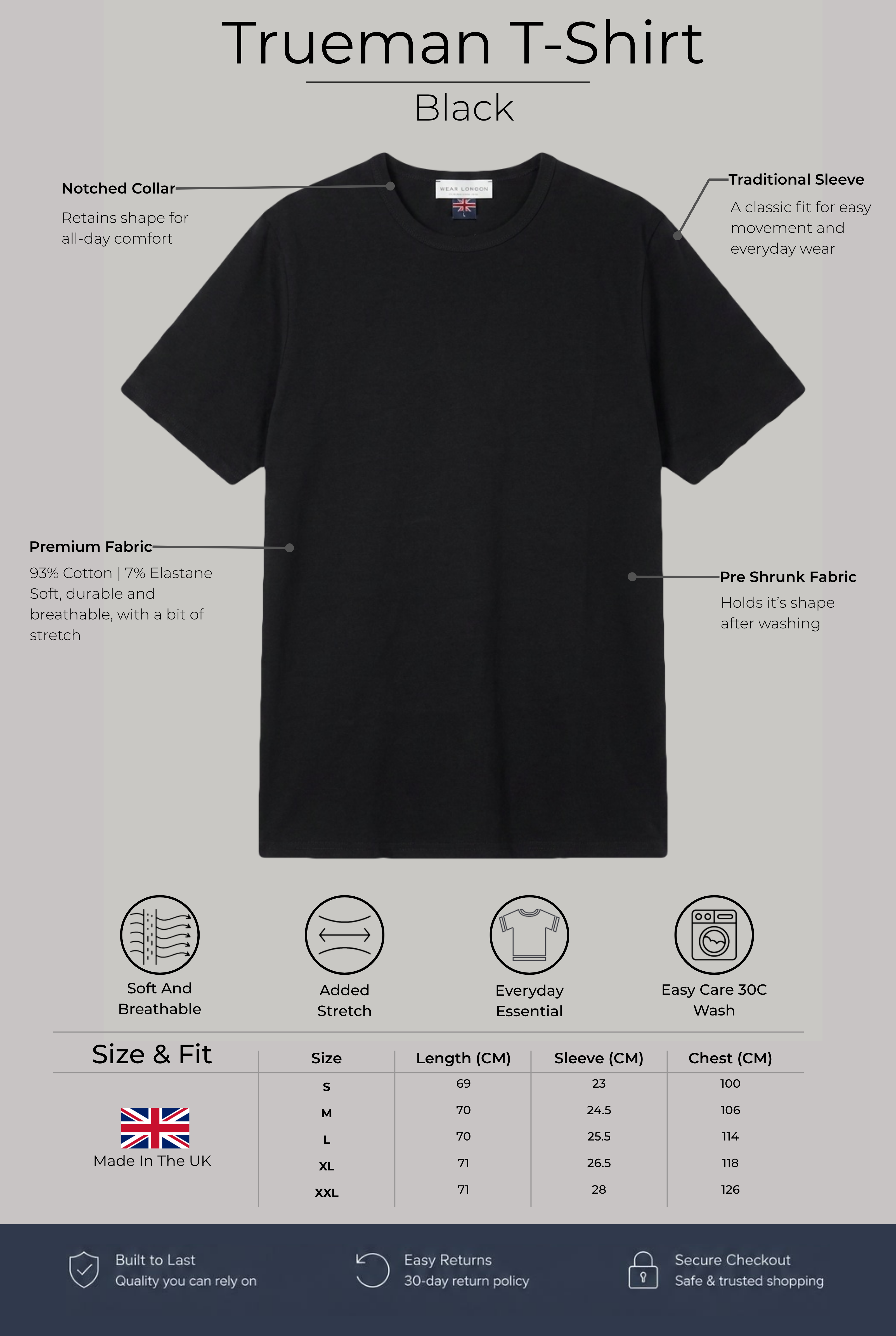 Trueman Regular Fit T-Shirt - Black - Wear London
