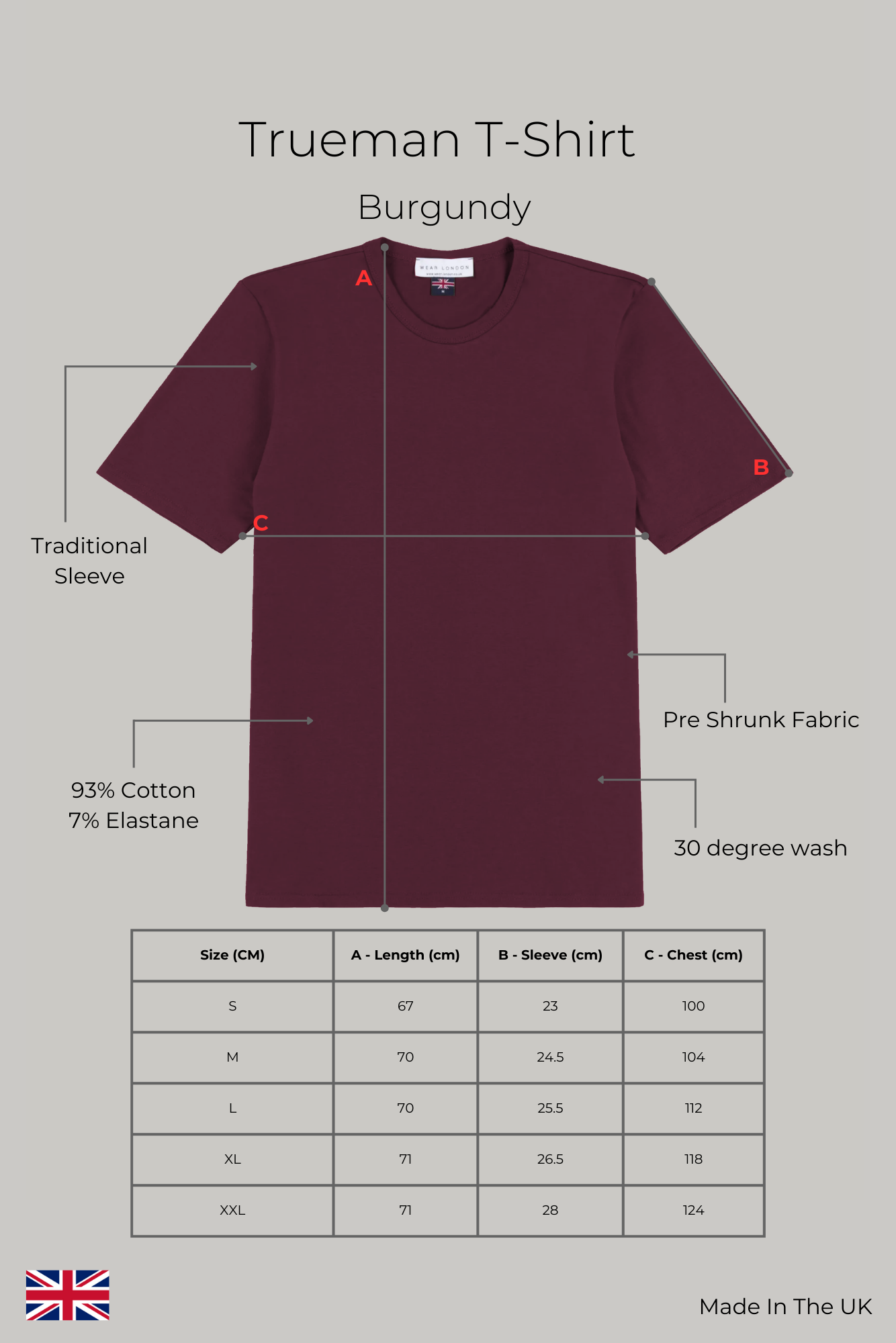 Trueman T-Shirt - Burgundy - Wear London