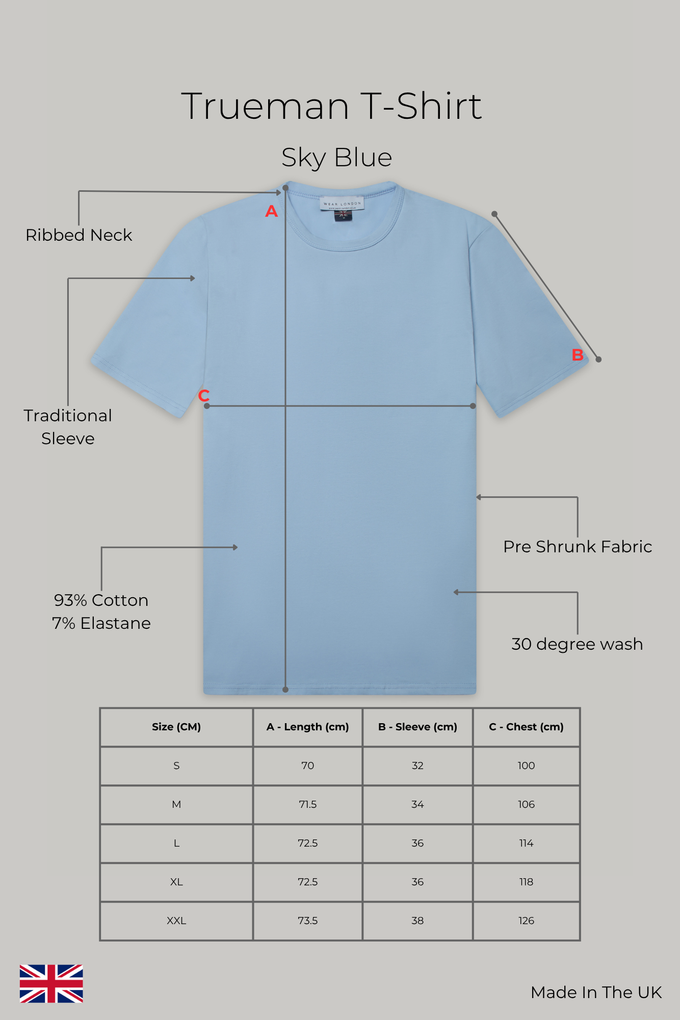 Trueman T-Shirt - Sky Blue - Wear London