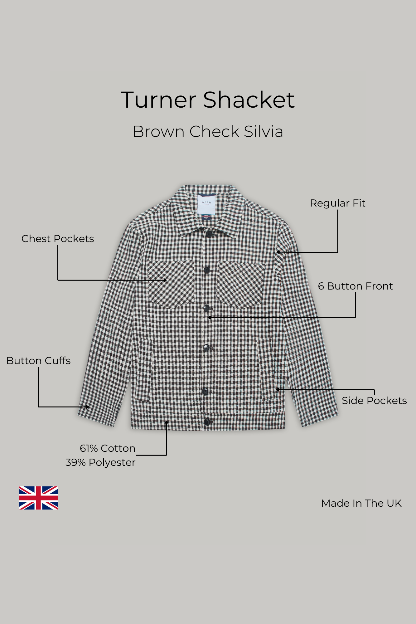 Turner Shacket - Brown Check Silvia - Wear London