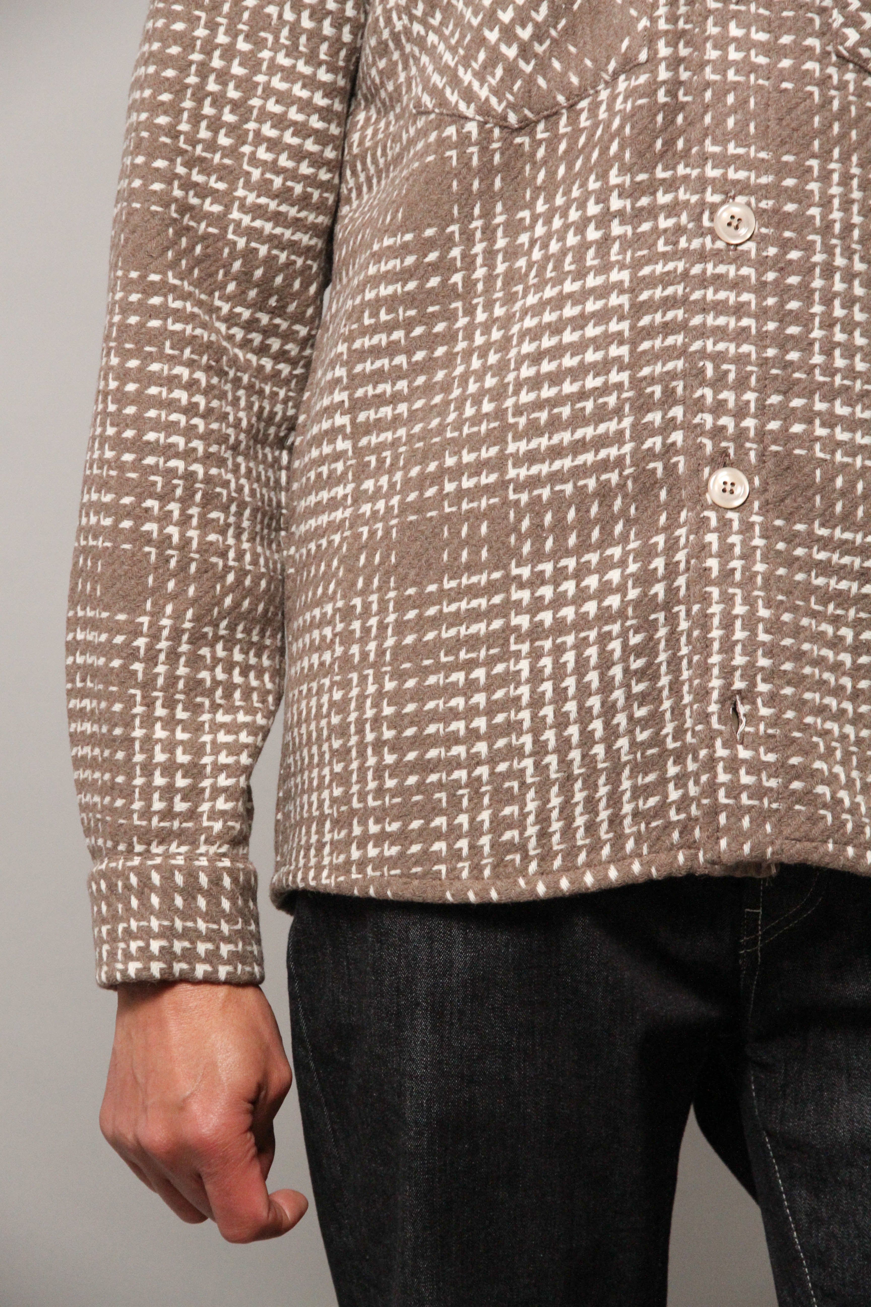 Bart Overshirt - Brown Ecru Check - Wear London