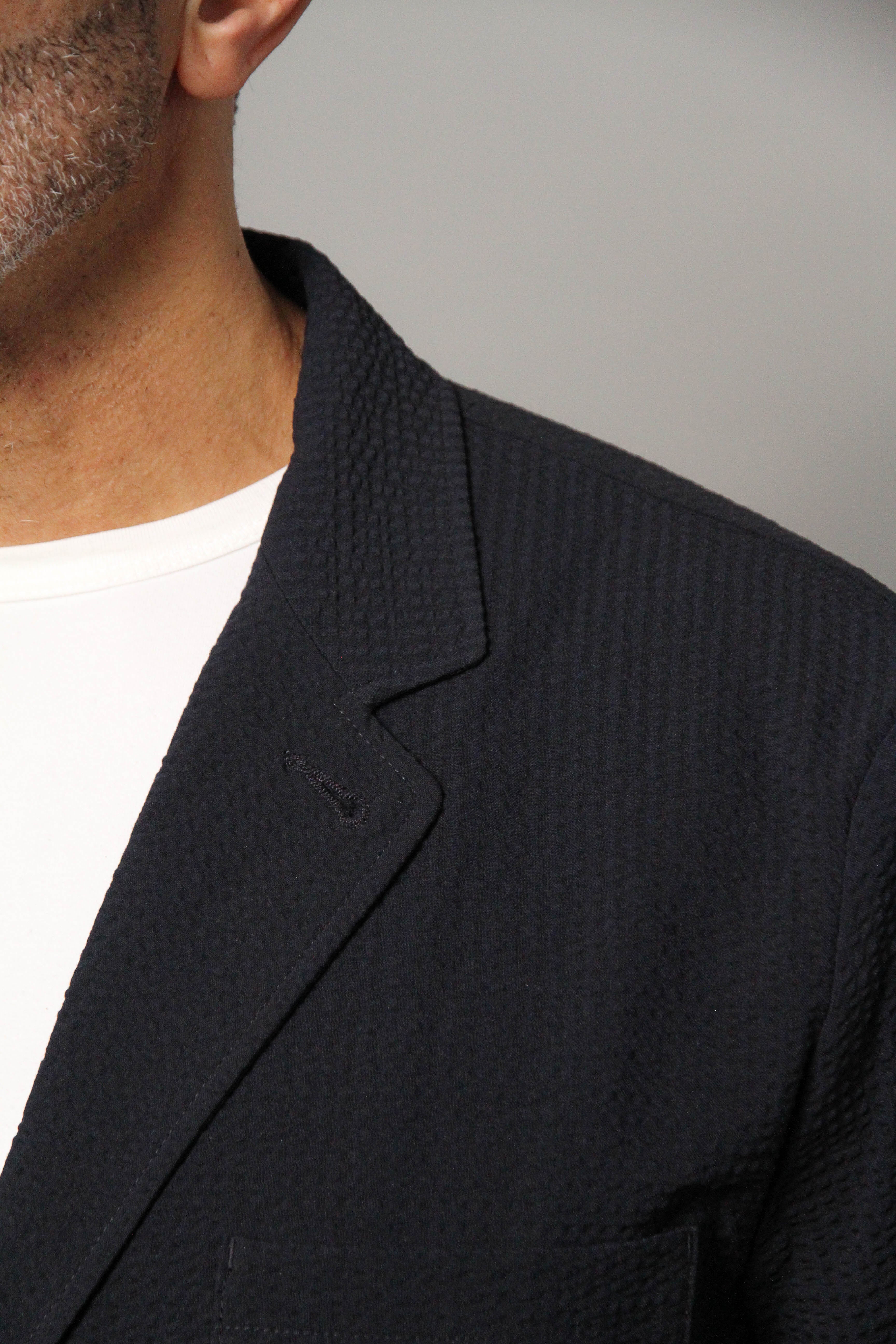 Geno Seersucker Blazer - Navy - Wear London