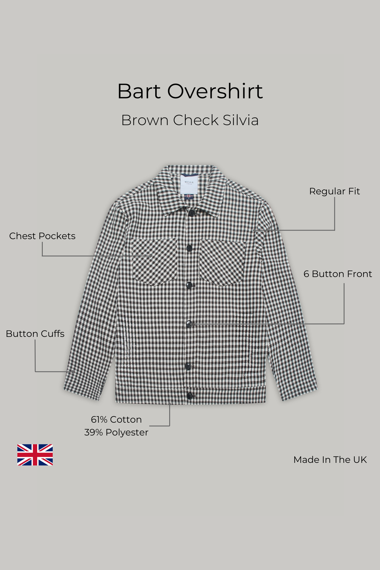 Bart Overshirt - Brown Check Silvia - Wear London