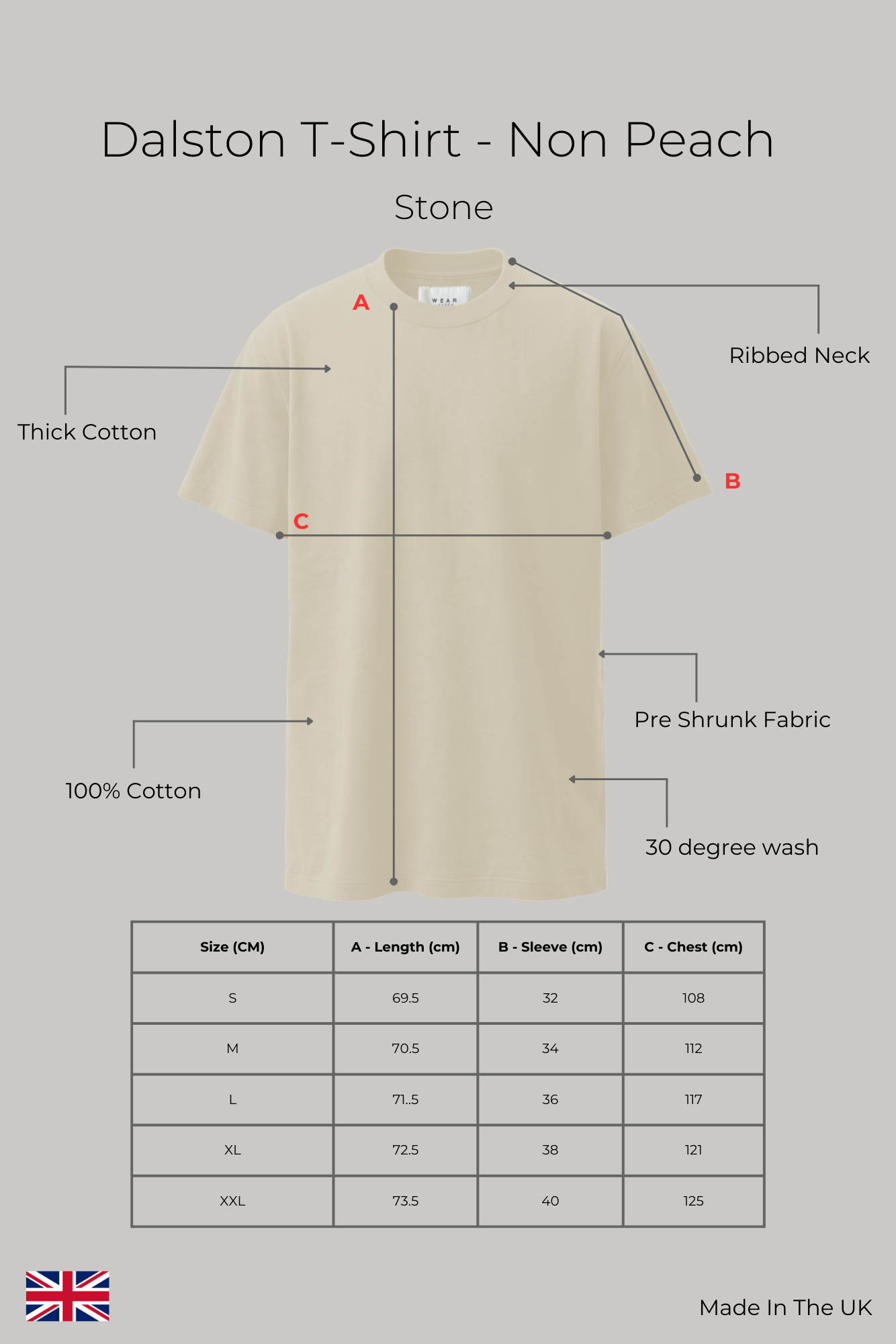 Dalston - T-Shirt Non Peach - Stone - Wear London