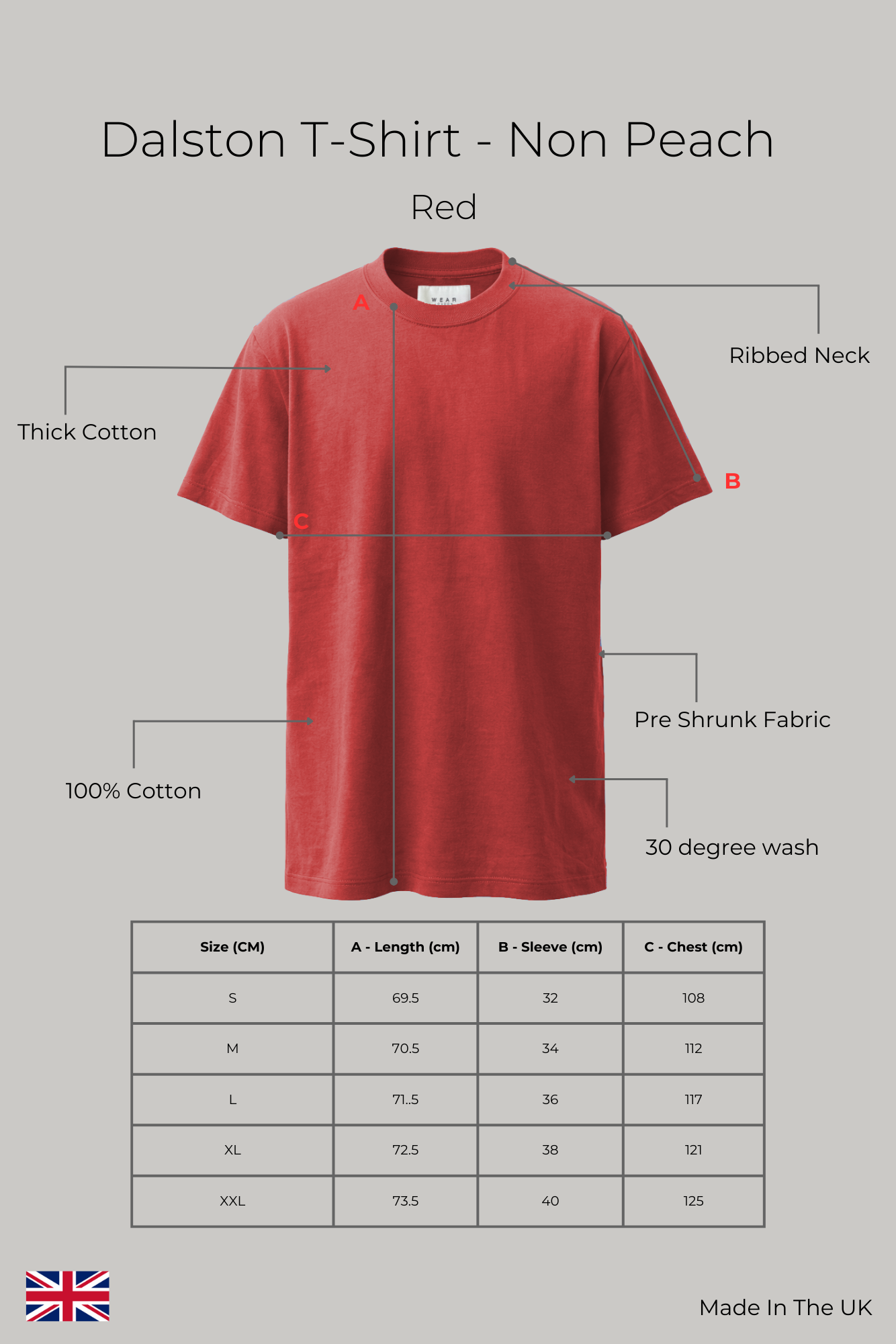 Dalston - T-Shirt Non Peach - Red - Wear London
