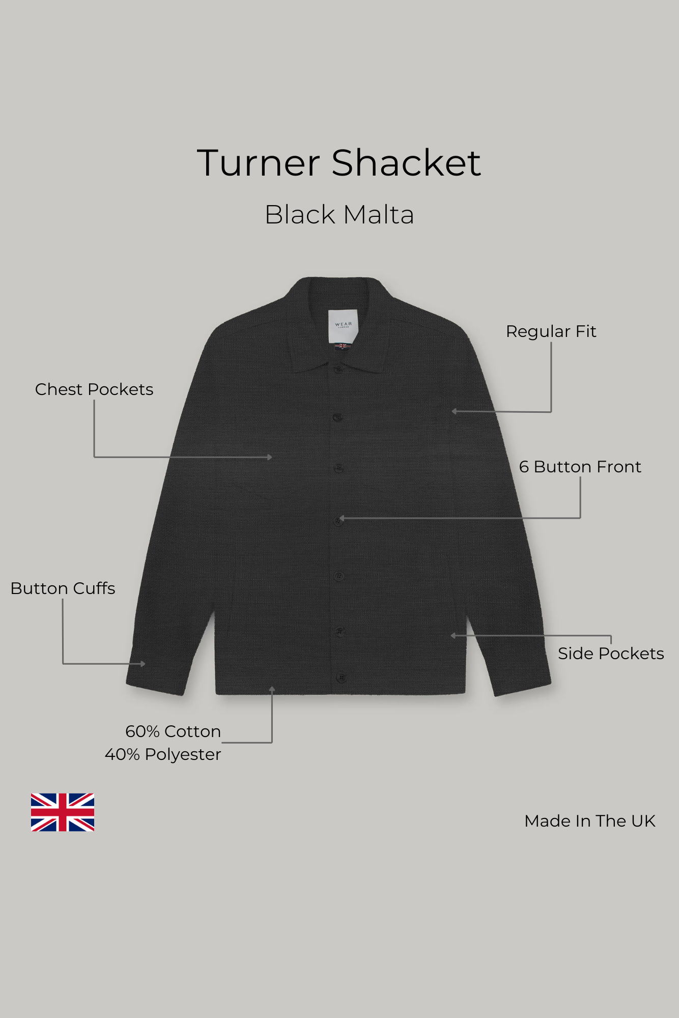 Turner Shacket - Black Malta - Wear London