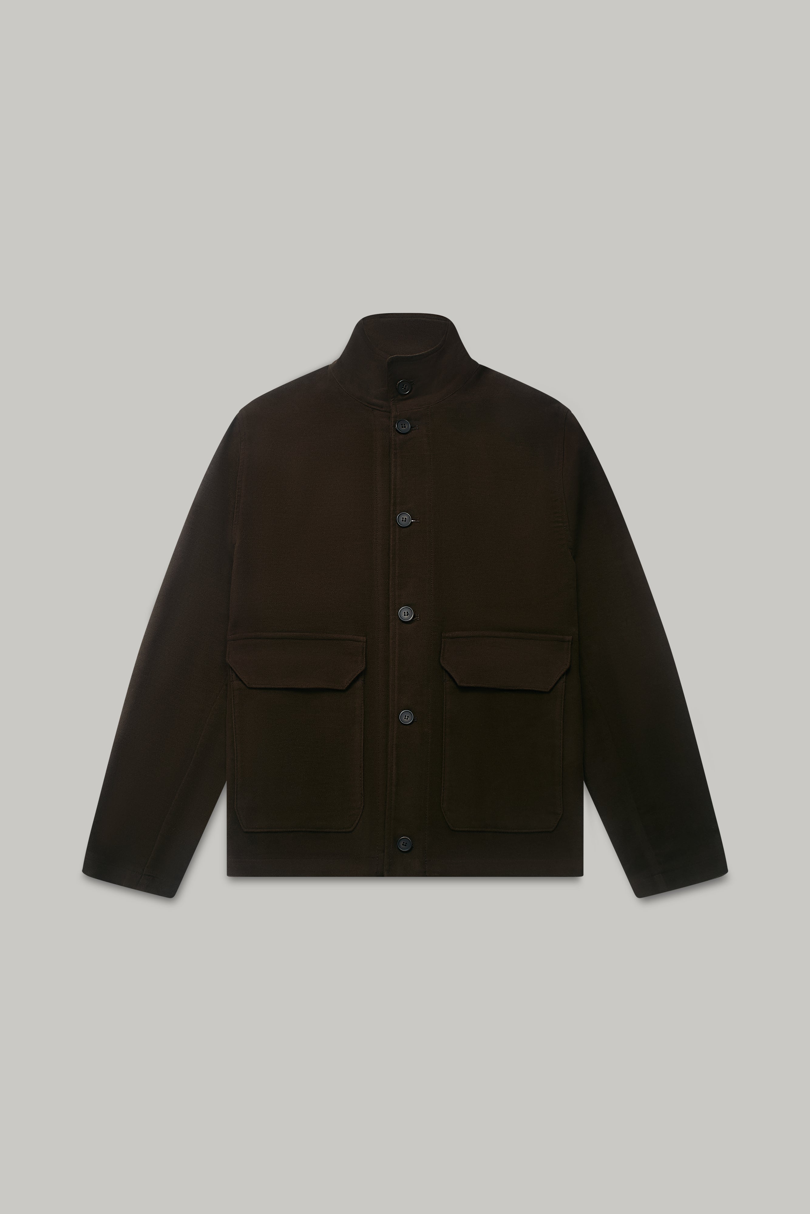 The Freddie Funnel Jacket - Chocolate Moleskin - Wear London