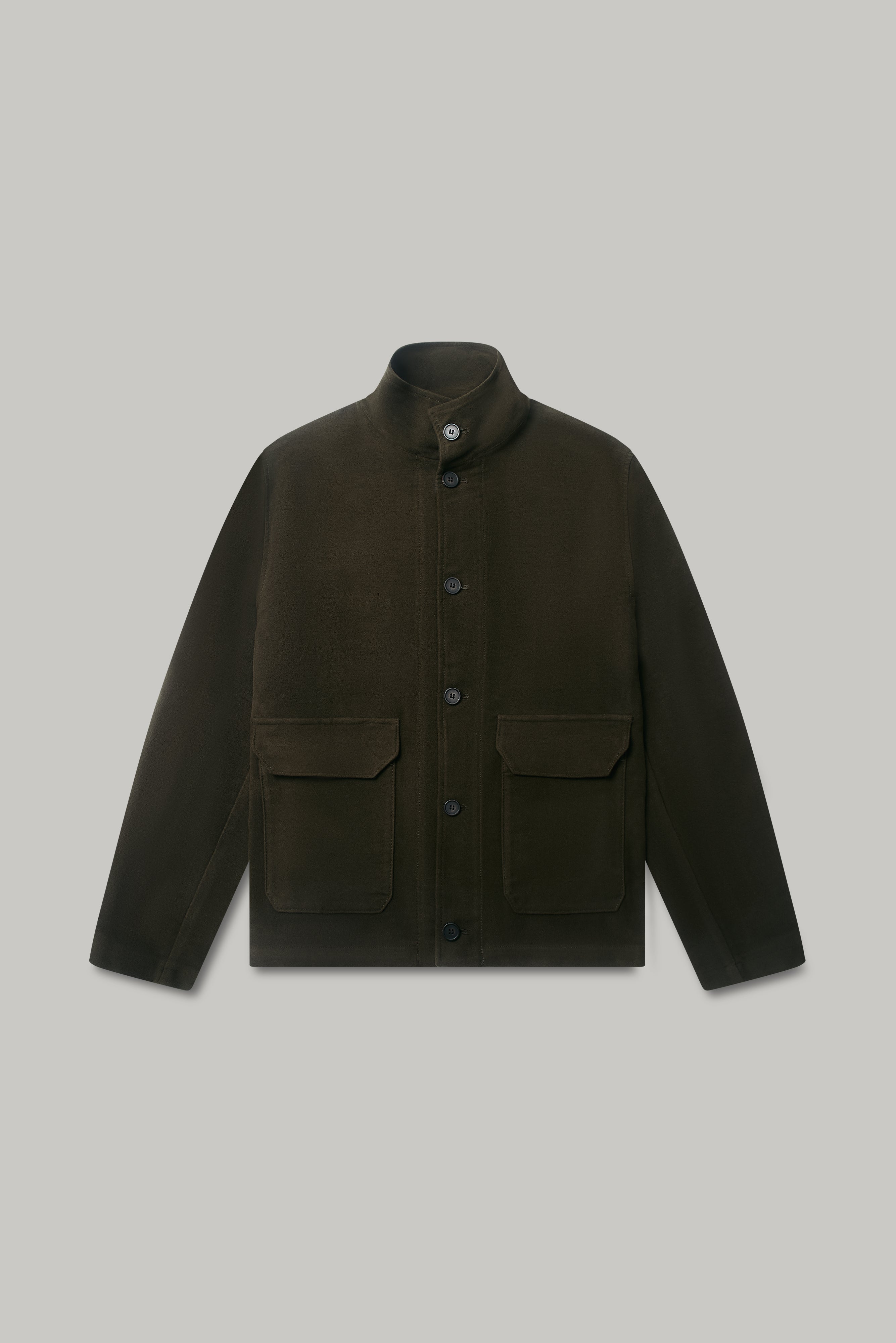 The Freddie Funnel Jacket - Olive Moleskin - Wear London