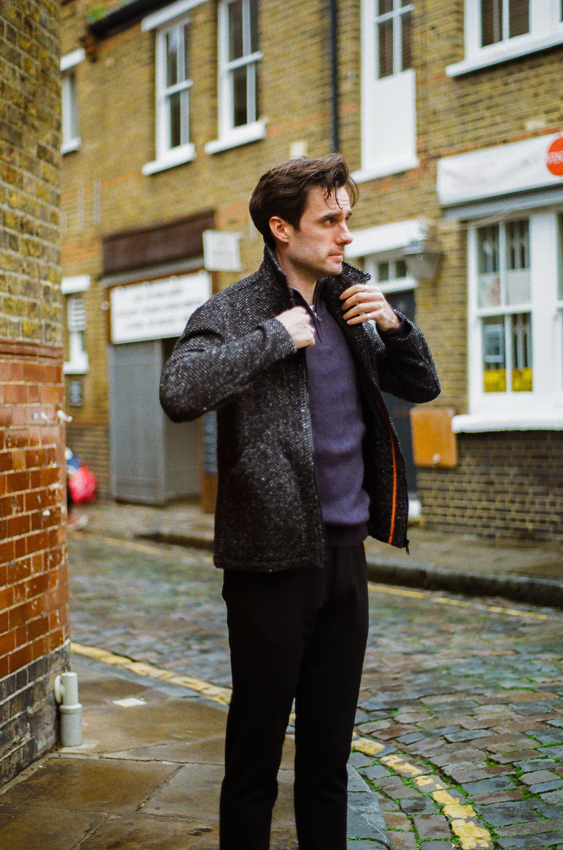 Colt Zip Shacket Unlined - Black & White Hatch - Wear London