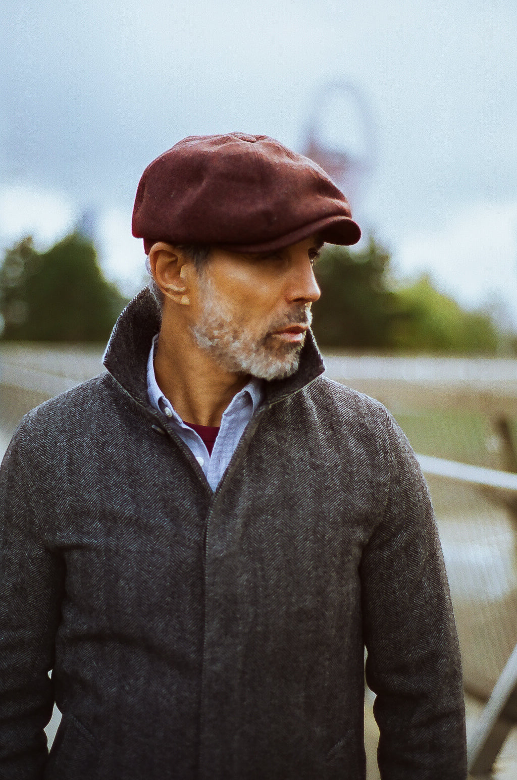 Baker Boy Hat - Plain Bordeaux 100% Wool - Wear London