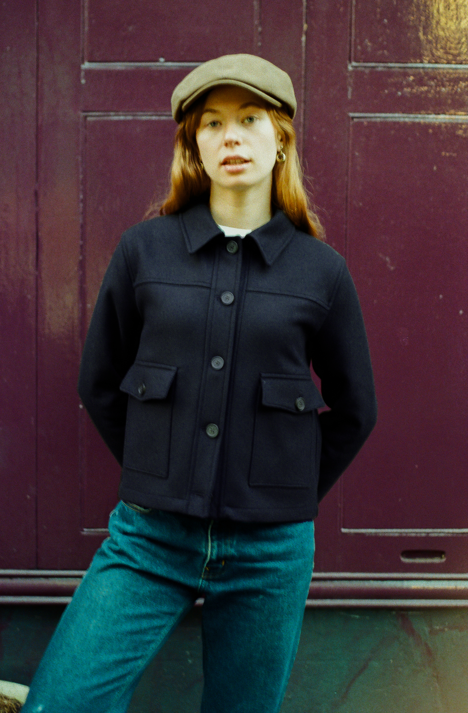 Ruby wool coat - Birbo Twill Navy - Wear London