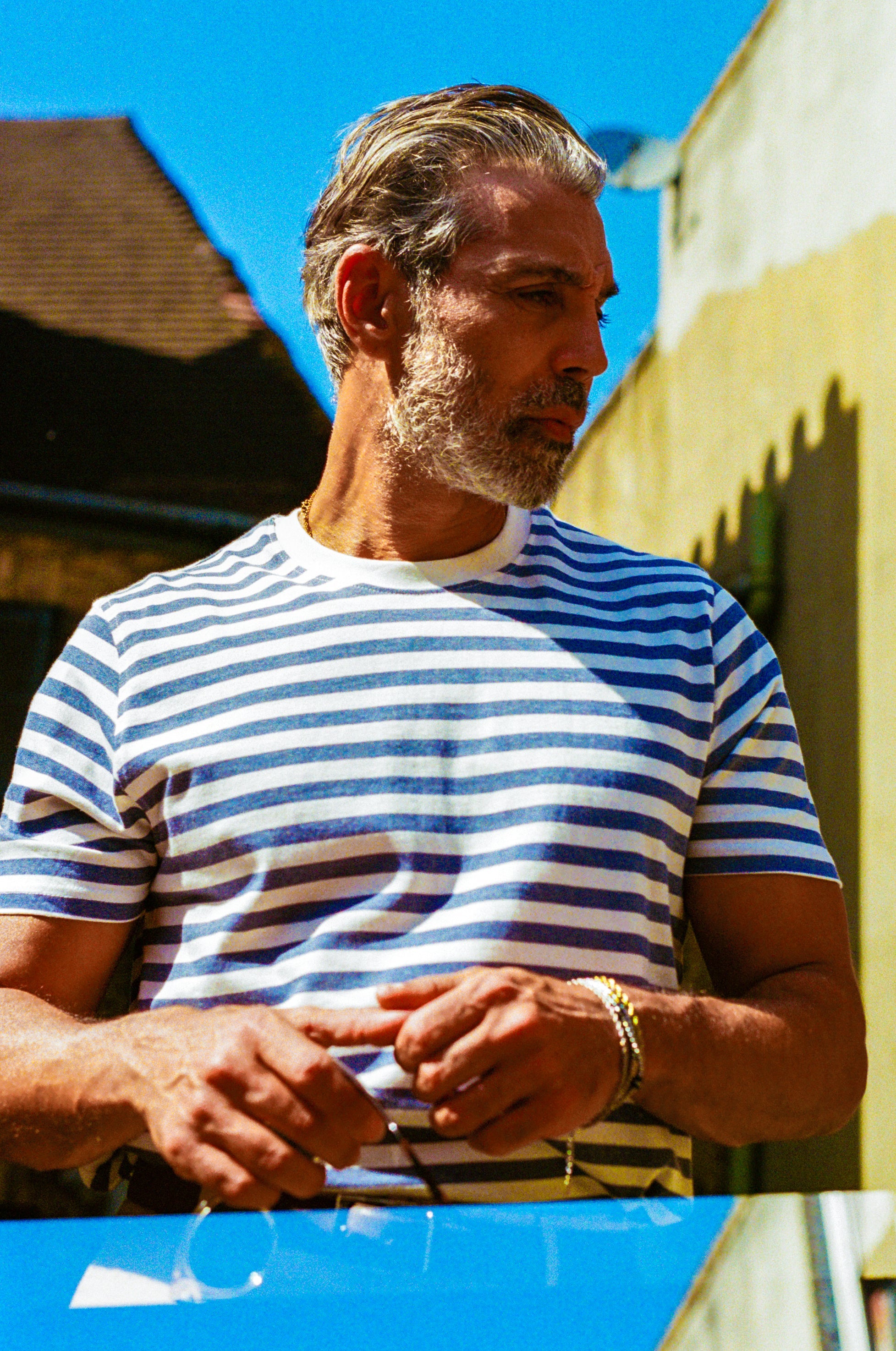 Pirata- Stripe T-Shirt - Blue Ecru - Wear London
