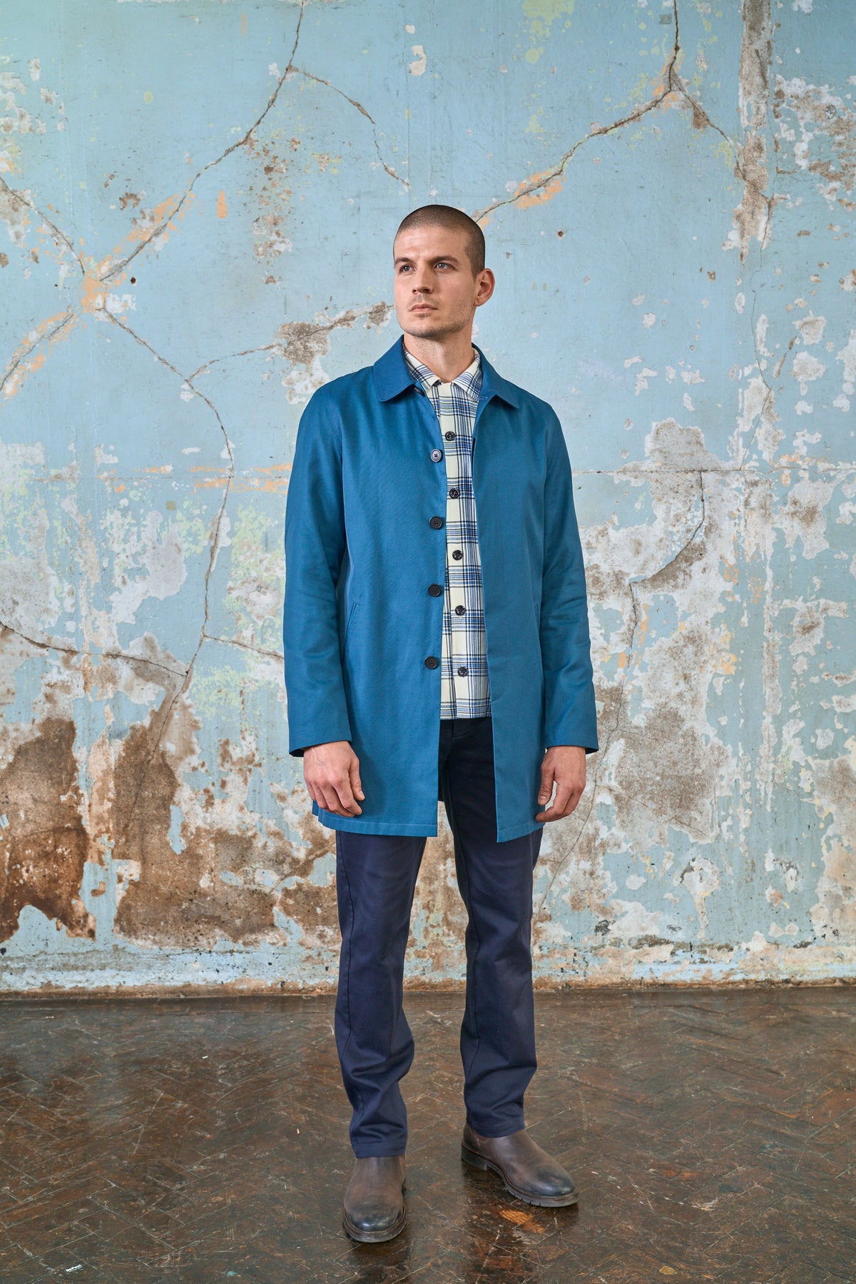 London Lined Rain Mac - Petrol Navy - Wear London