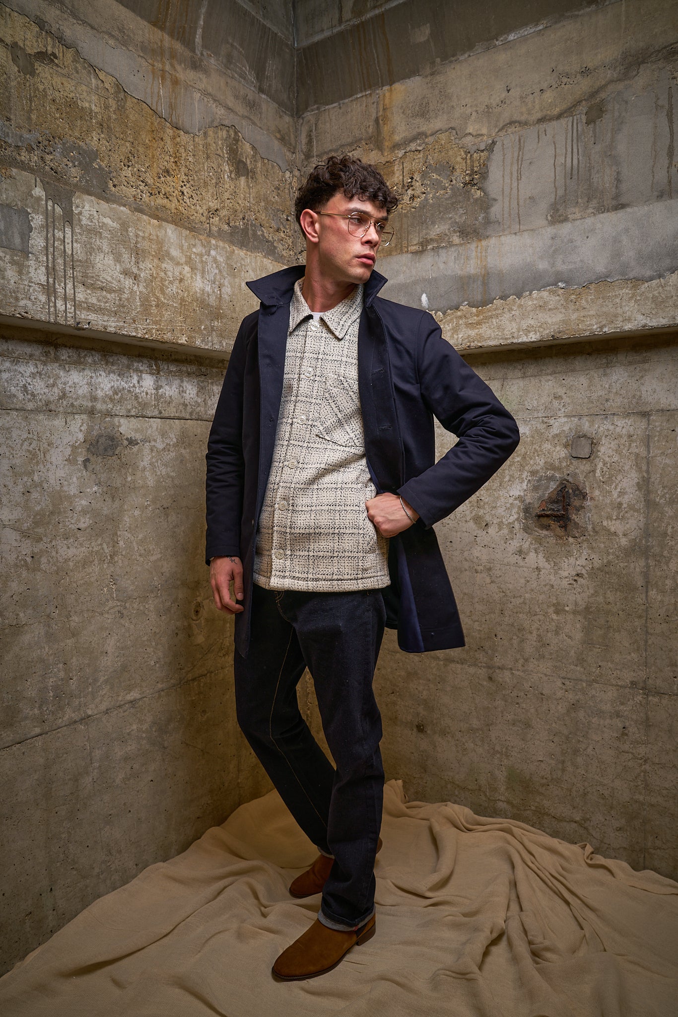 Bart Frame Overshirt - Ecru / Black - Wear London