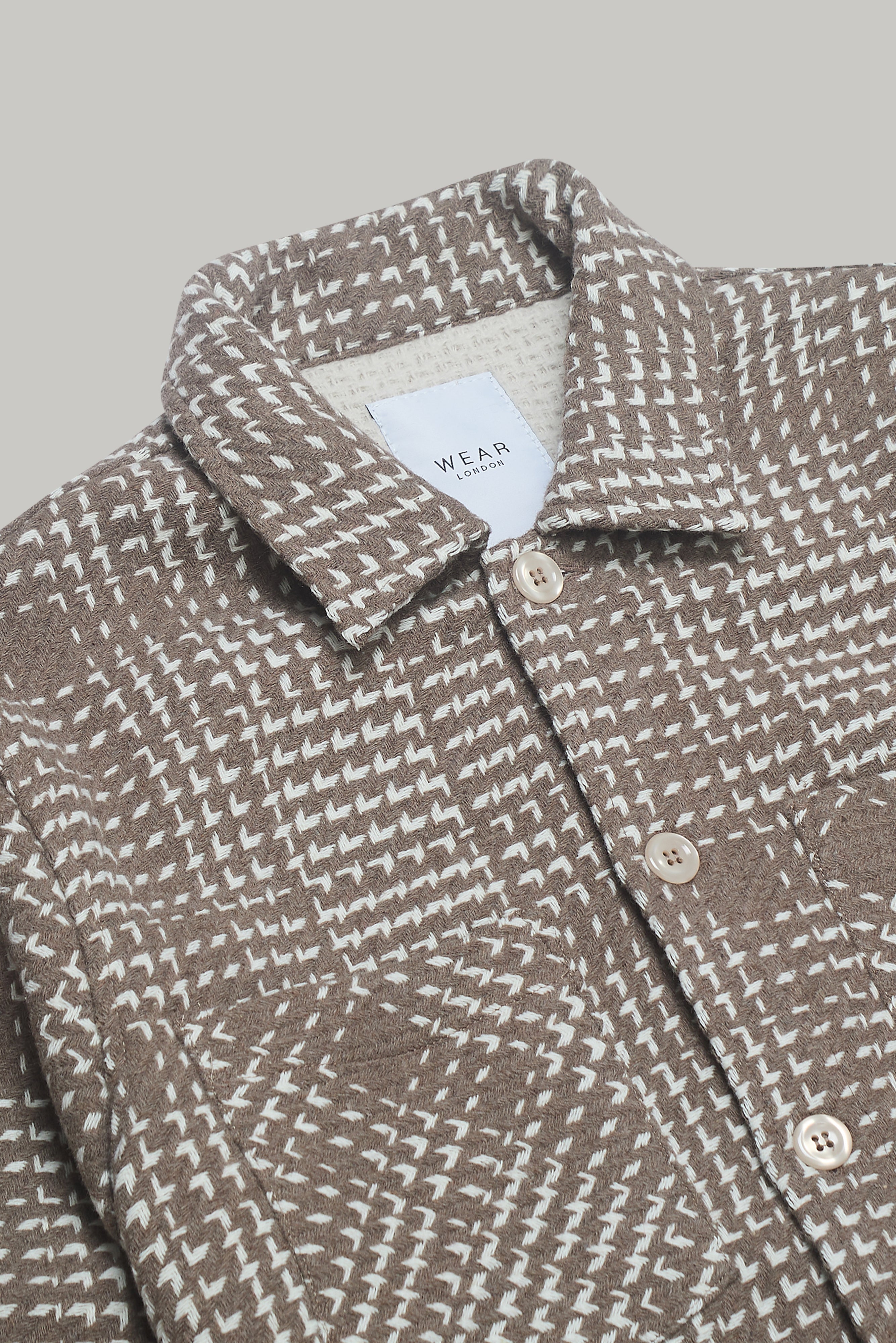 Bart Overshirt - Brown Ecru Check - Wear London