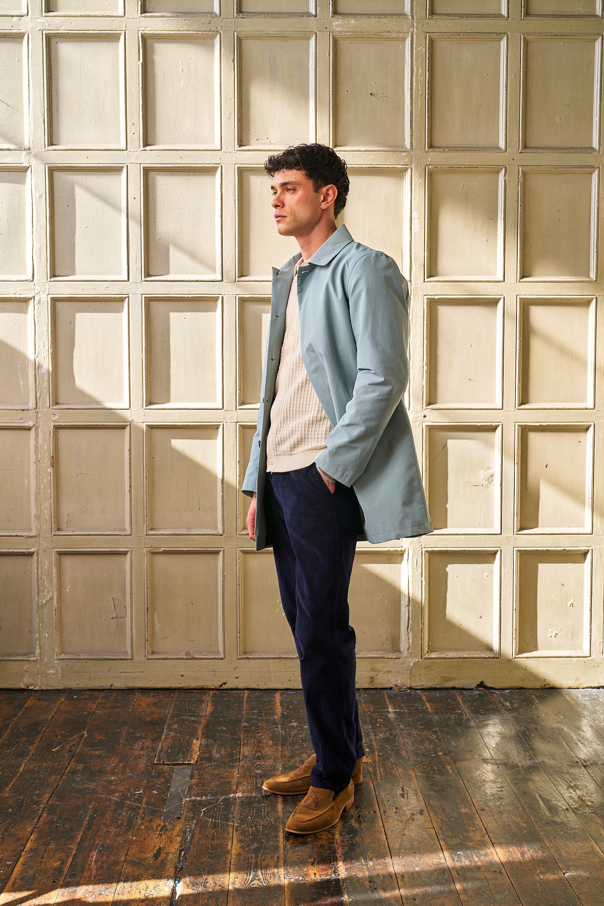 London Spring Lined Rain Mac - Sky Blue - Wear London