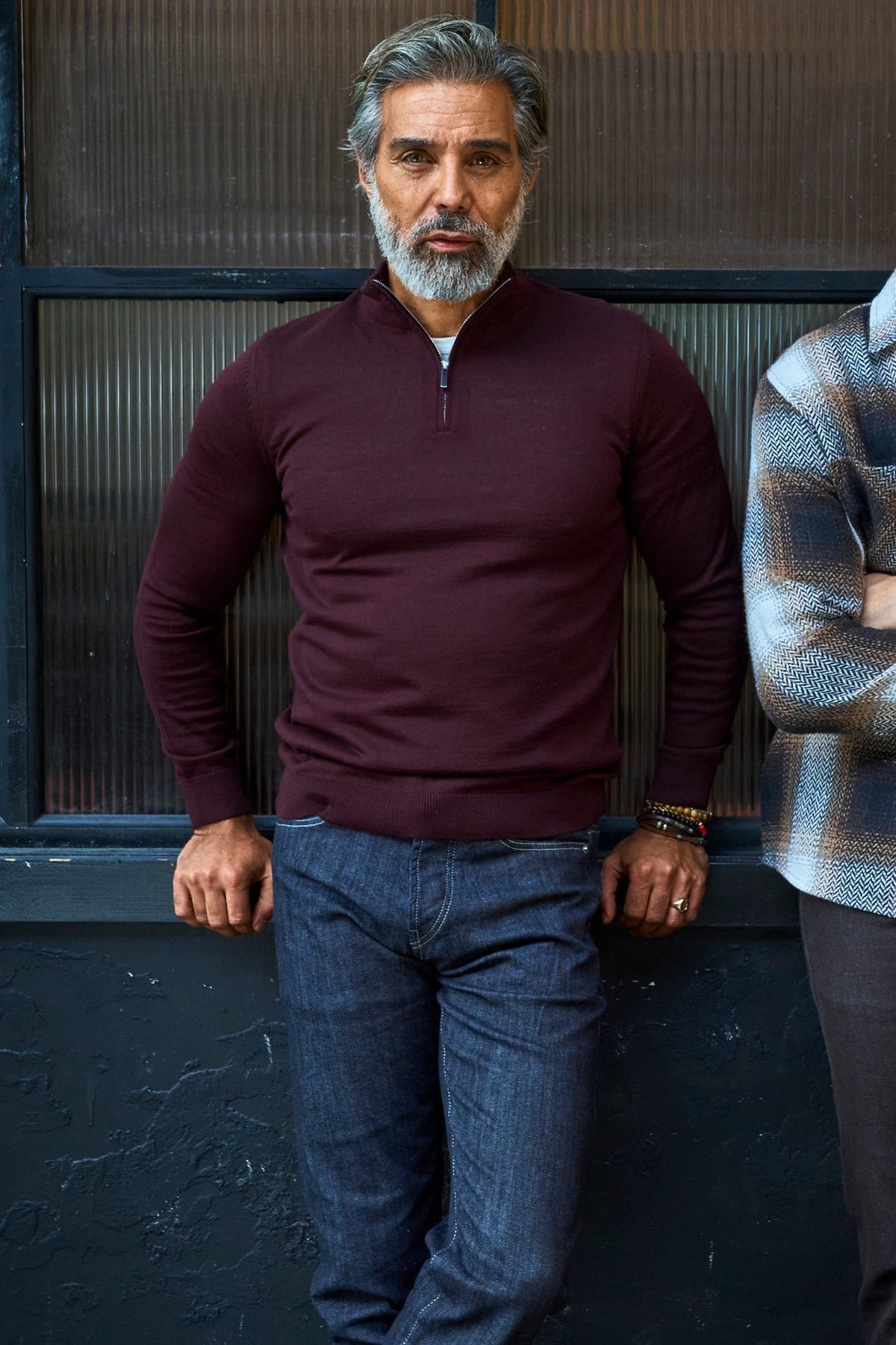 Jimmy Quarter Zip - Wine Navy - Wear London