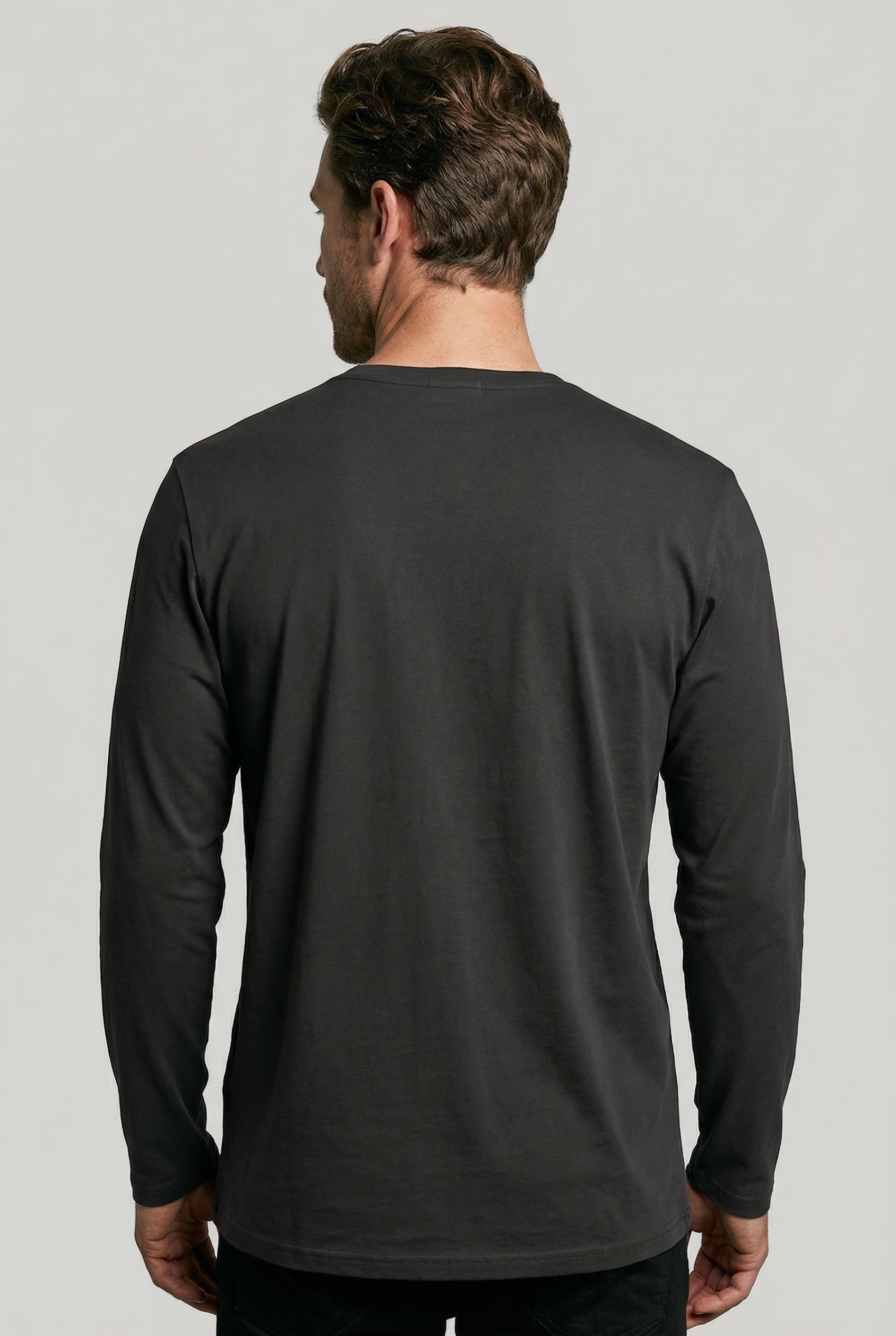 Bevis Long Sleeve Cotton T-shirt - Grey - Wear London