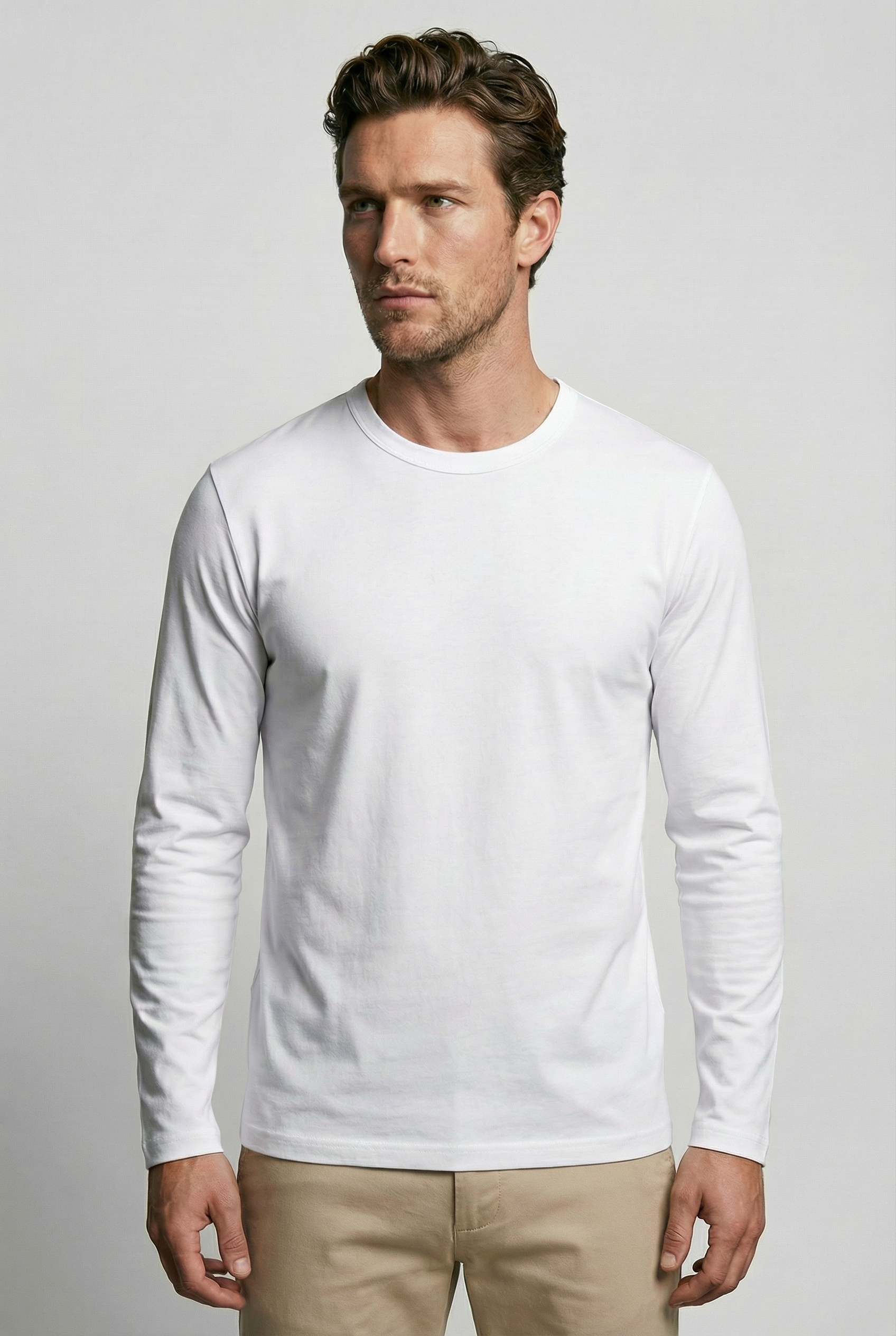 Bevis Long Sleeve Cotton t-shirt - White - Wear London