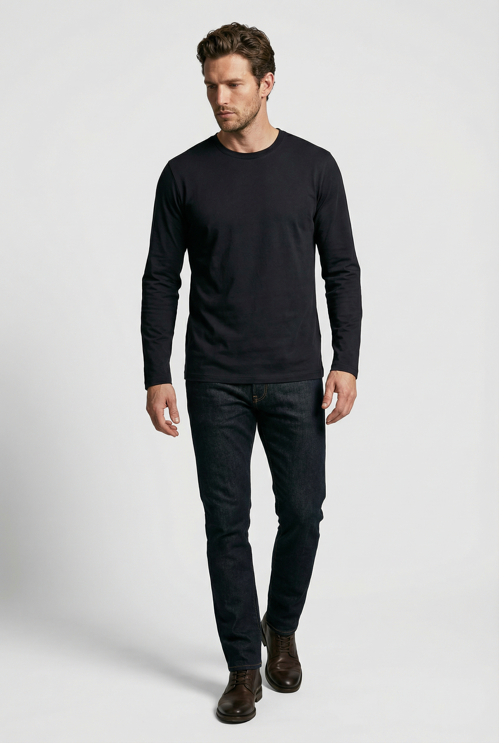 Bevis Long Sleeve Cotton t-shirt -Black - Wear London