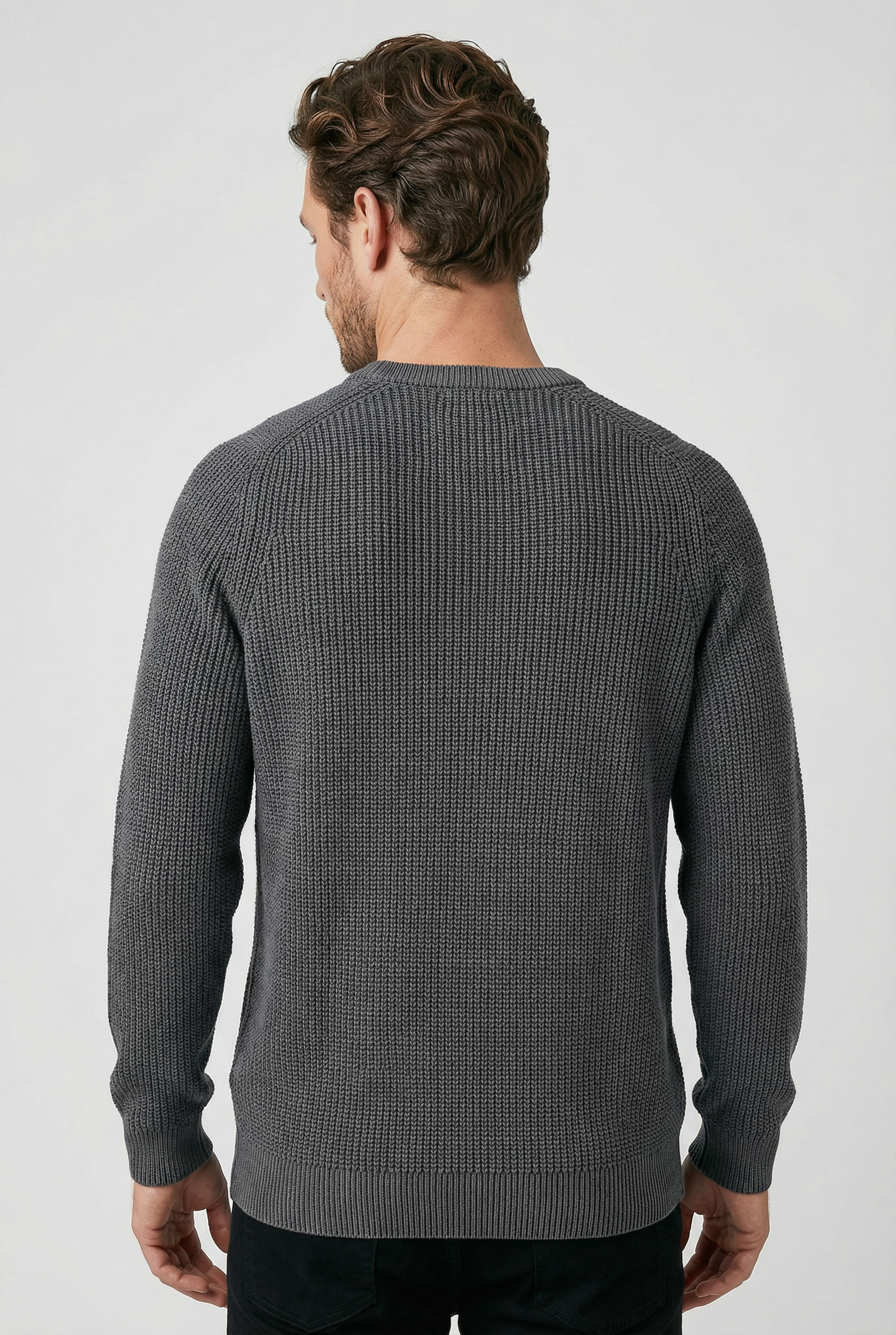 J Hailey Crew Knit - Charcoal - Wear London