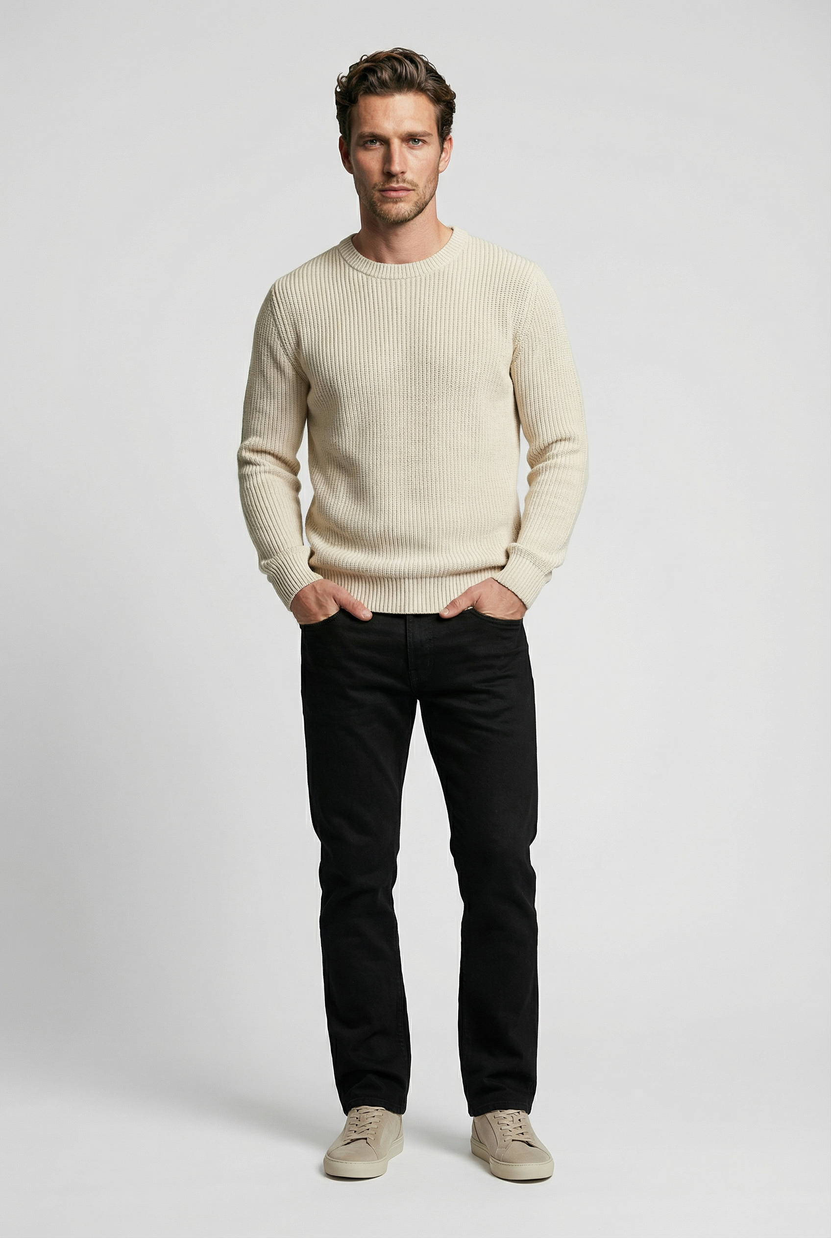 J Hailey Crew Knit - Putty - Wear London