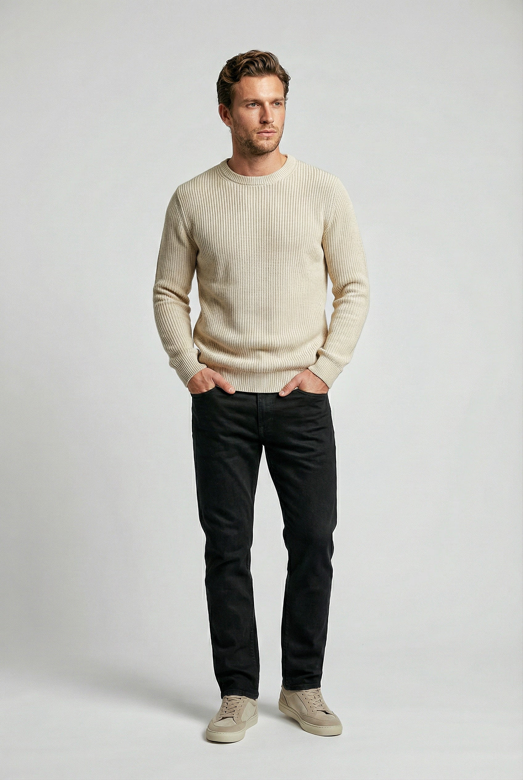 J Hailey Crew Knit - Putty - Wear London