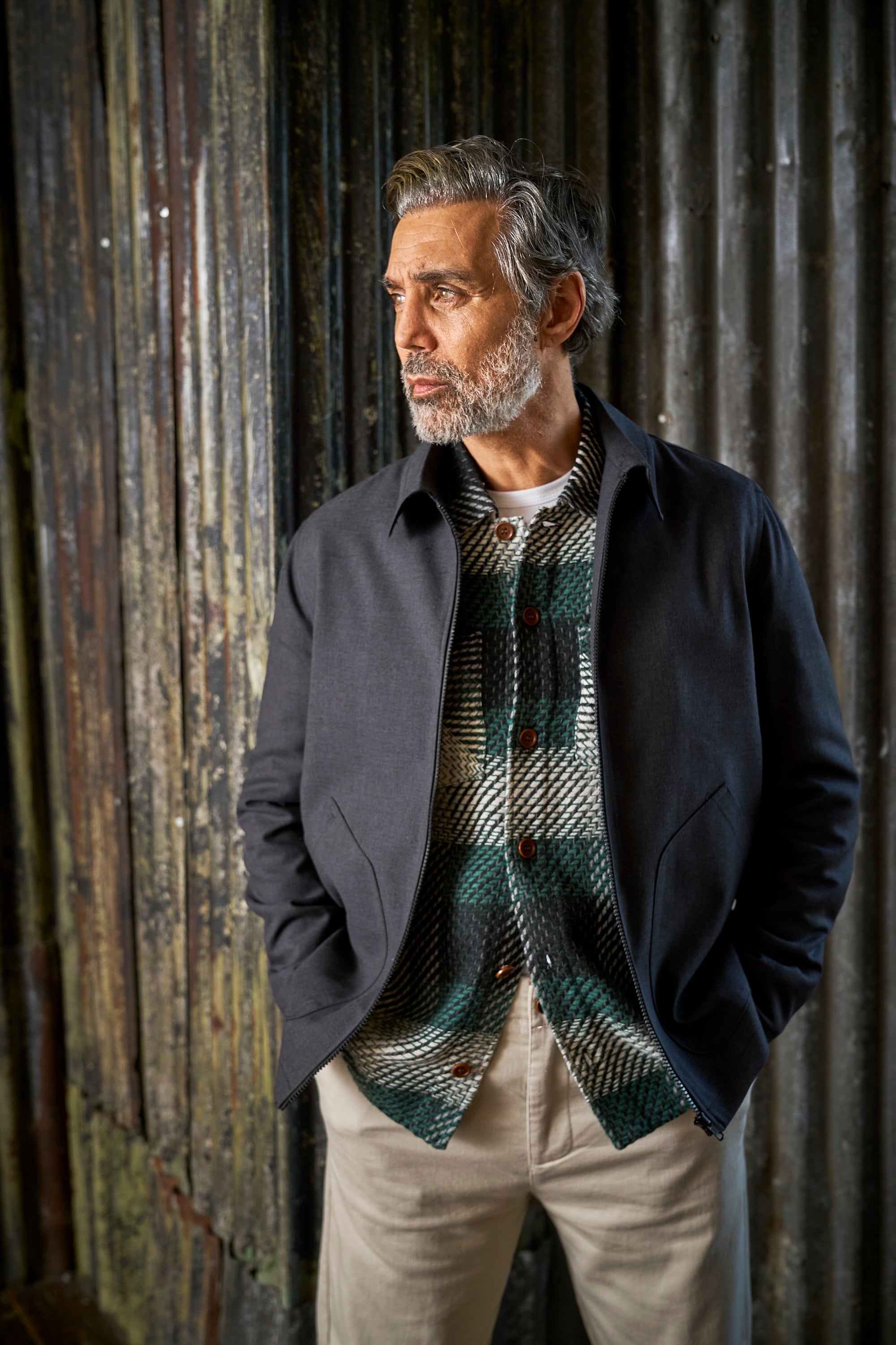 Colts Zip Shacket Unlined - Charcoal Coated Canvas Tinto - Wear London