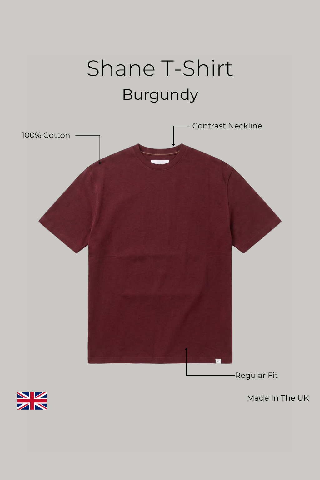 Shane - T shirt - Burgundy - Wear London