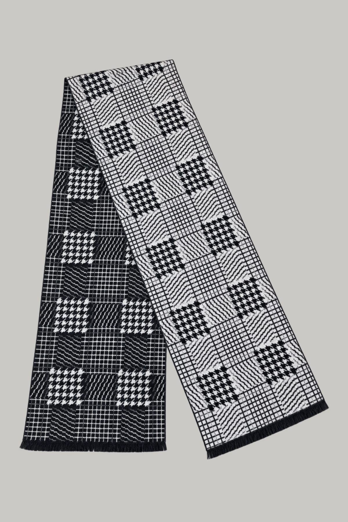Scarf - Dogtooth Check Black - Wear London