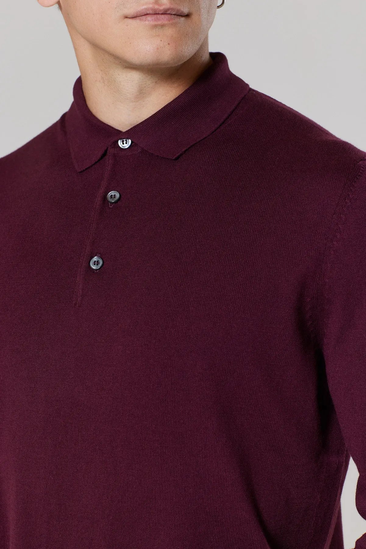 Cable Polo Shirt - New Burgundy