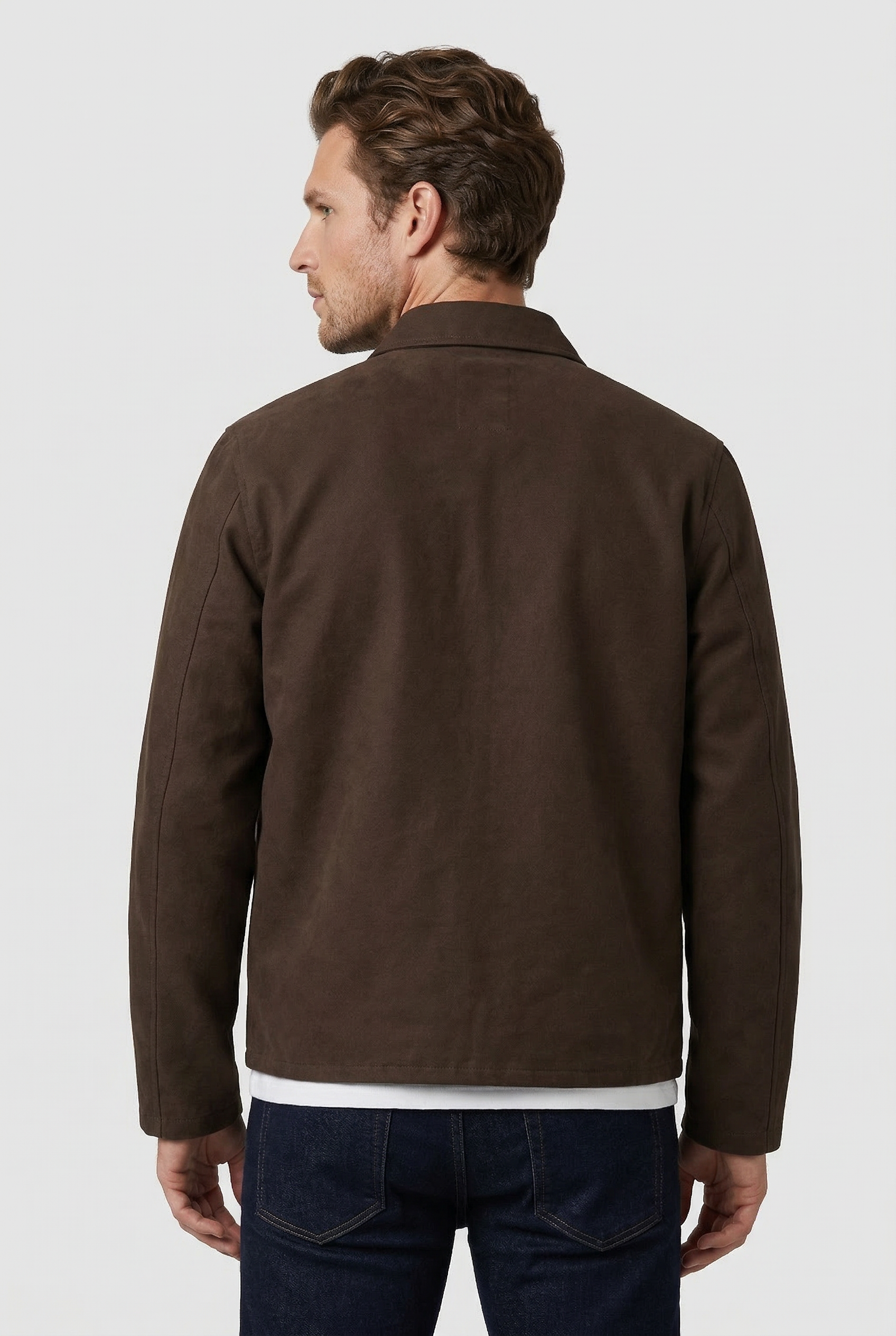 Aldgate Baseball Shacket - Chocolate Moleskin - Wear London