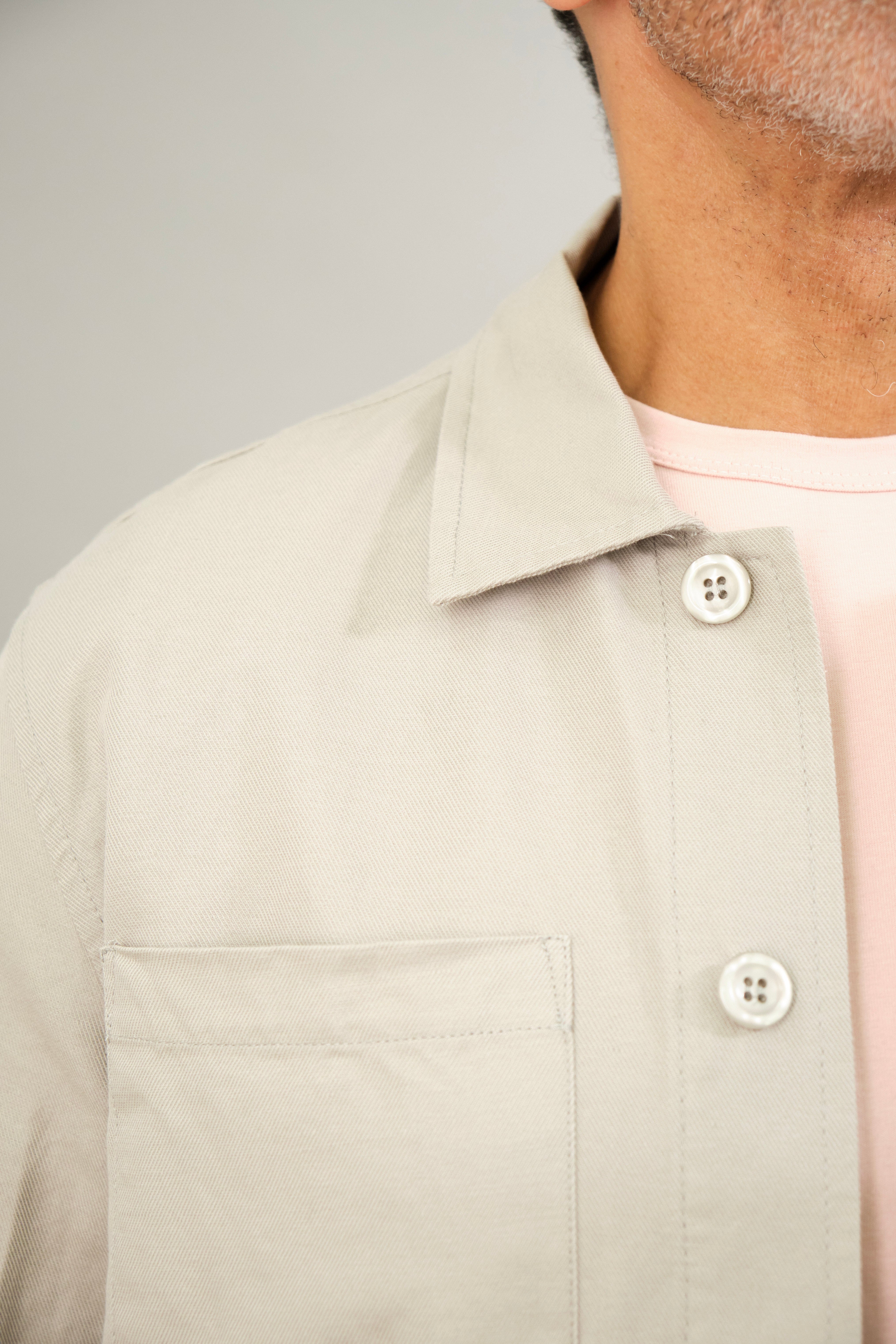 Turner Long Sleeve Shirt - Cotton Linen Stone - Wear London