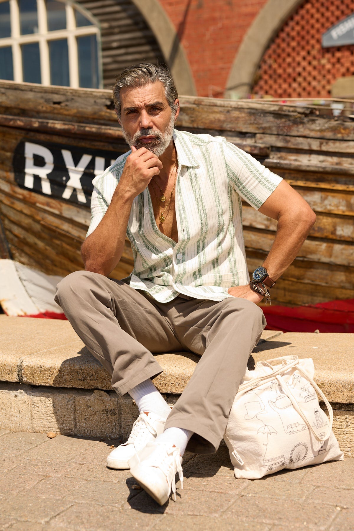 Bethnal Short Sleeve Shirt - Green White Stripe - Wear London