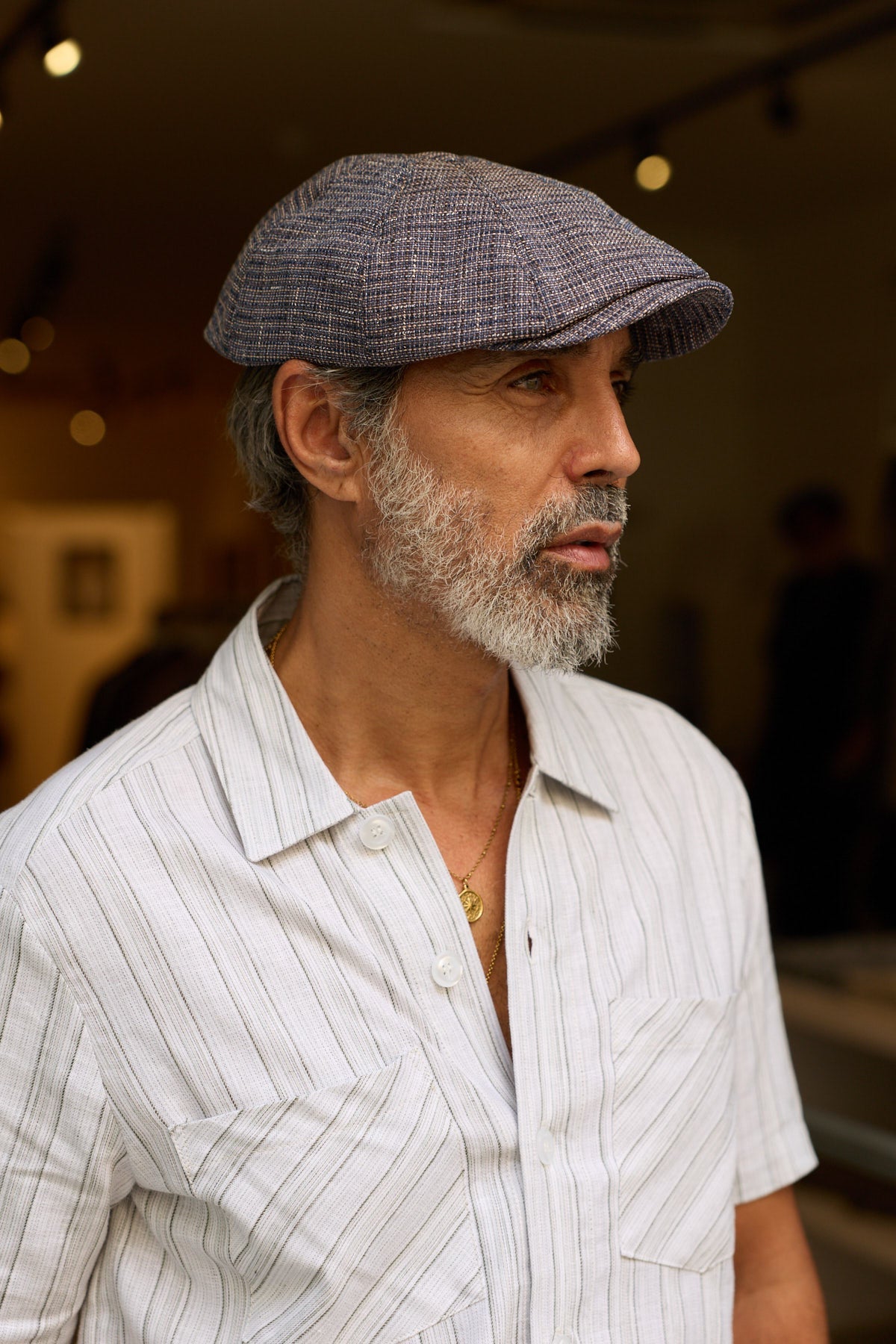 Baker Boy Hat - Navy Check - Wear London