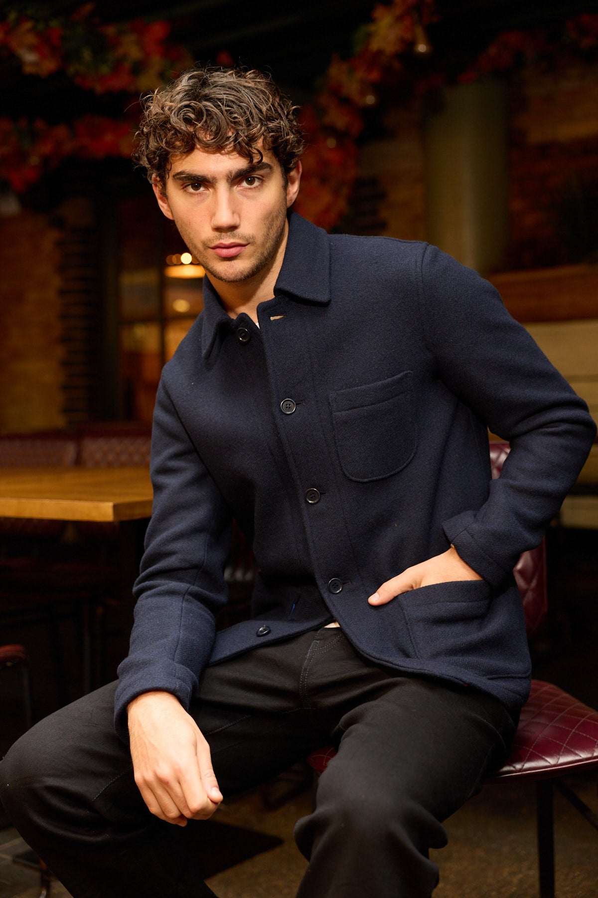 Chiltern Shacket - Navy Wool Panno - Wear London