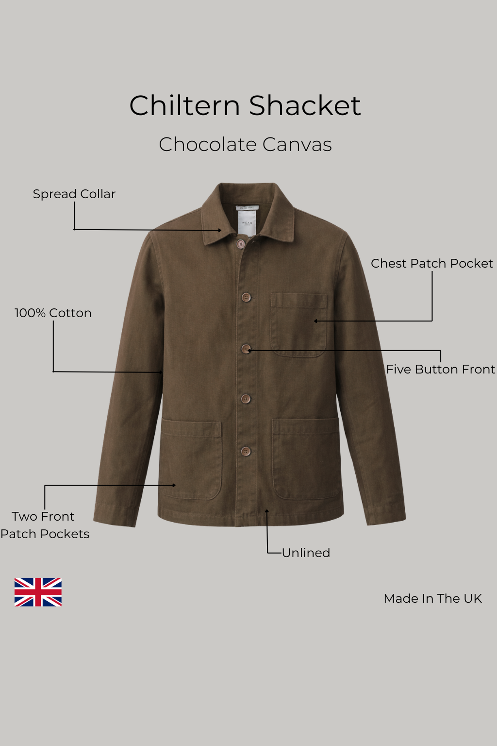 Chiltern Shacket - Chocolate Canvas - Wear London