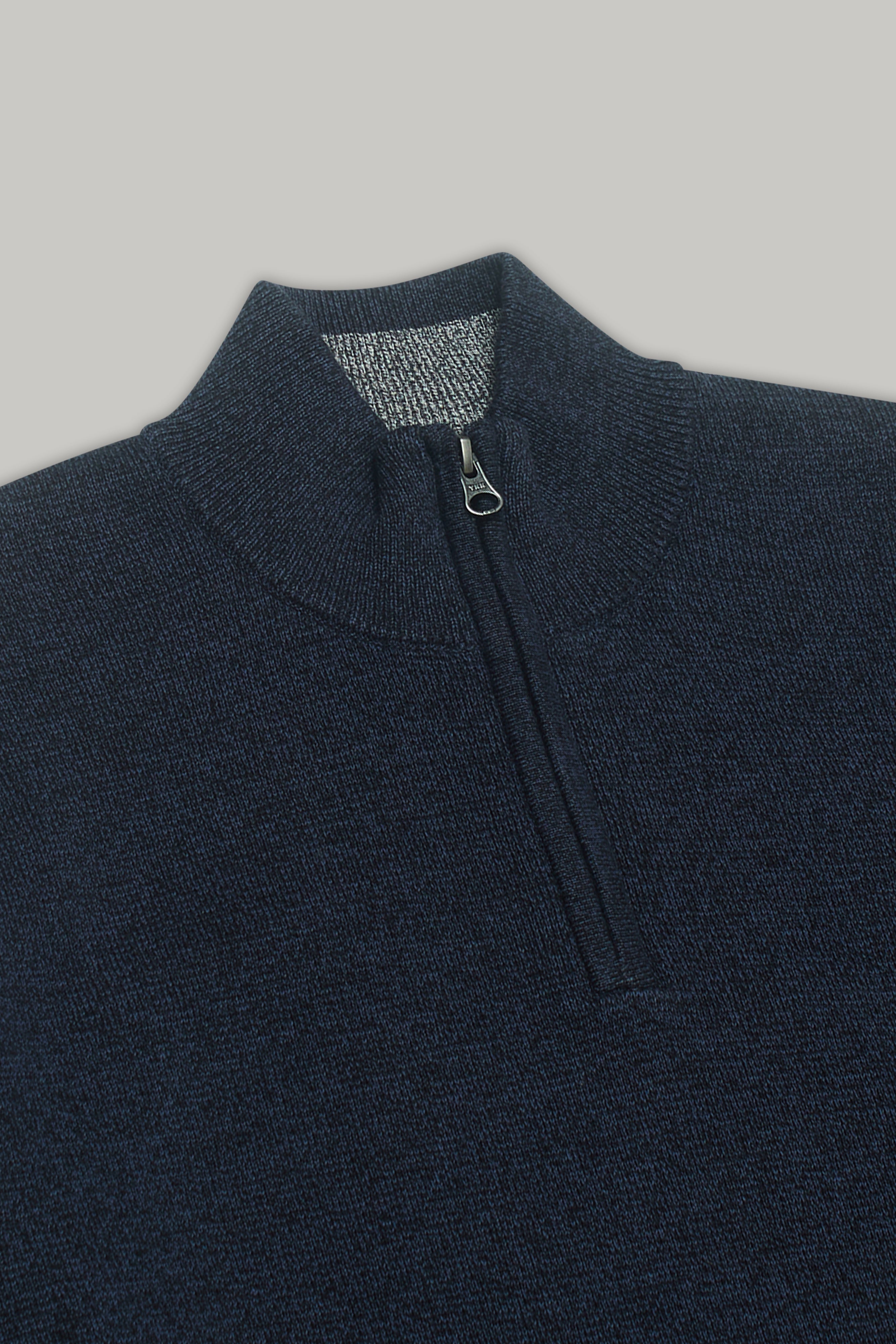 J Jimmy Quarter Zip - Black Indigo - Wear London