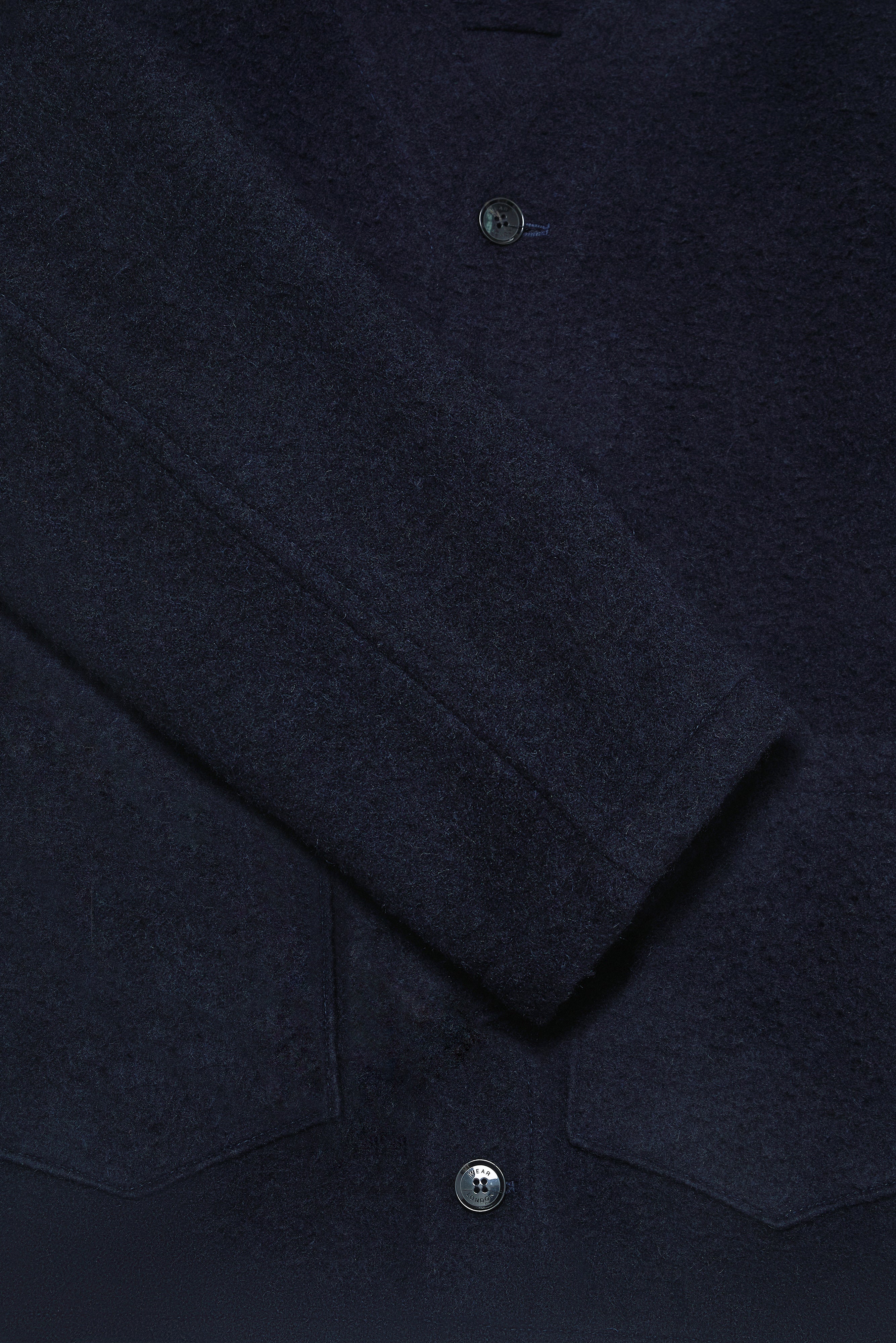 Fleming V-Neck Shacket - Navy Casentino Wool - Wear London