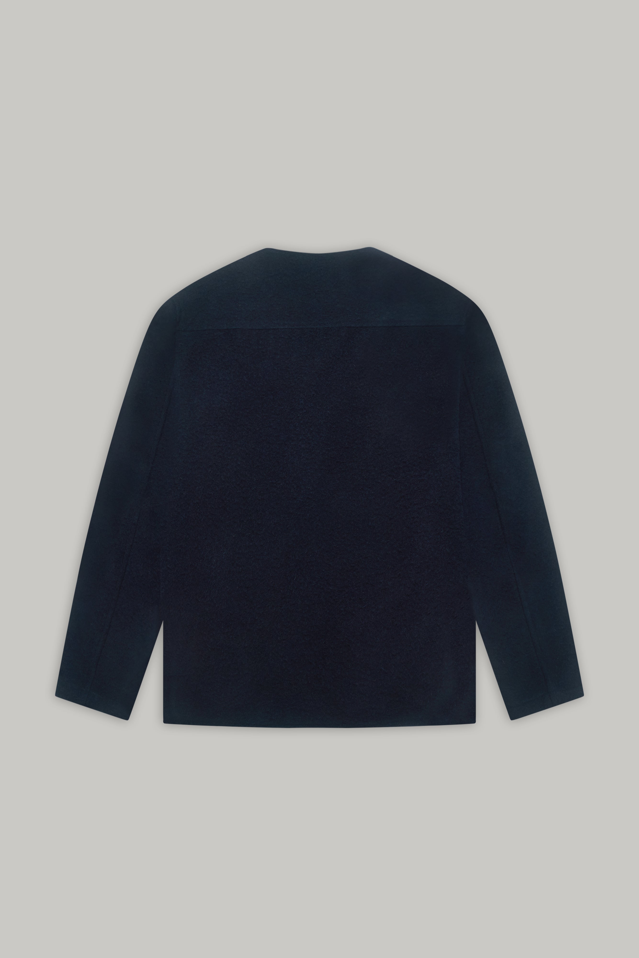 Fleming V-Neck Shacket - Navy Casentino Wool - Wear London